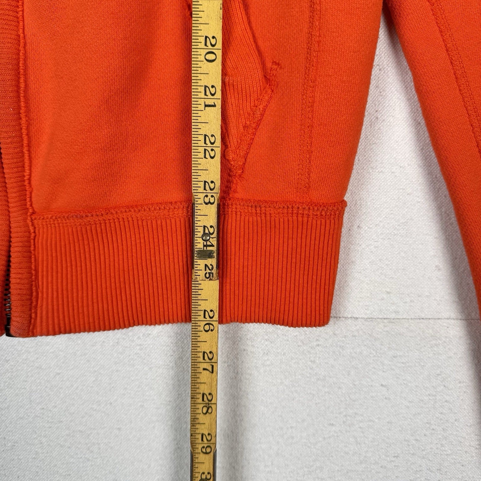 Vintage Abercrombie & Fitch NY Muscle High Cotton Zip Hoodie Orange Large