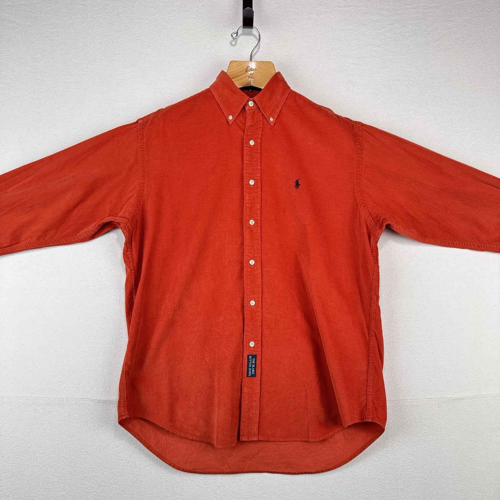 Ralph Lauren Blaire Button Down Corduroy Shirt Red Burnt Orange Men’s Medium
