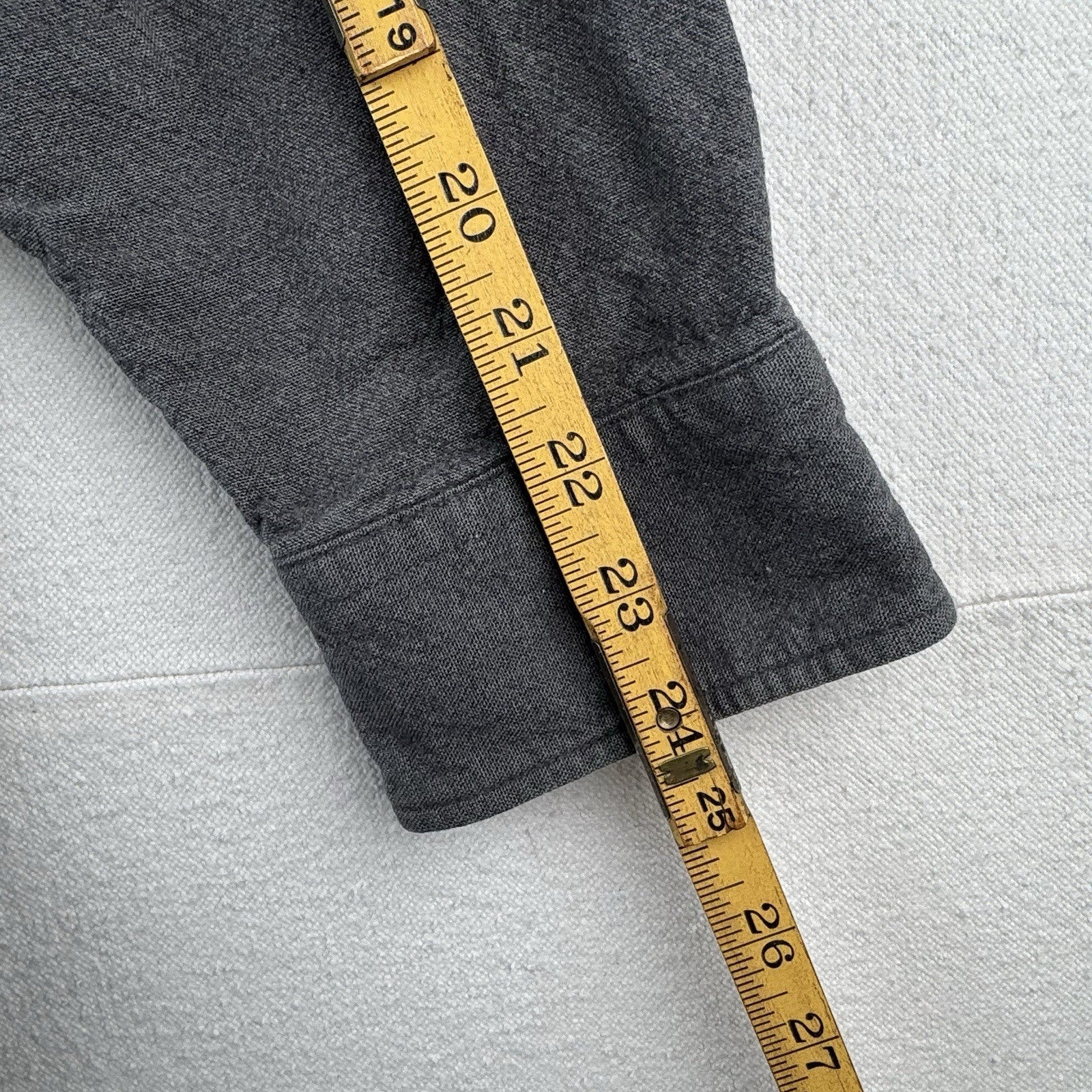 Vintage LL Bean Mens Medium Tall Chamois Flannel Shirt Gray 100% Cotton
