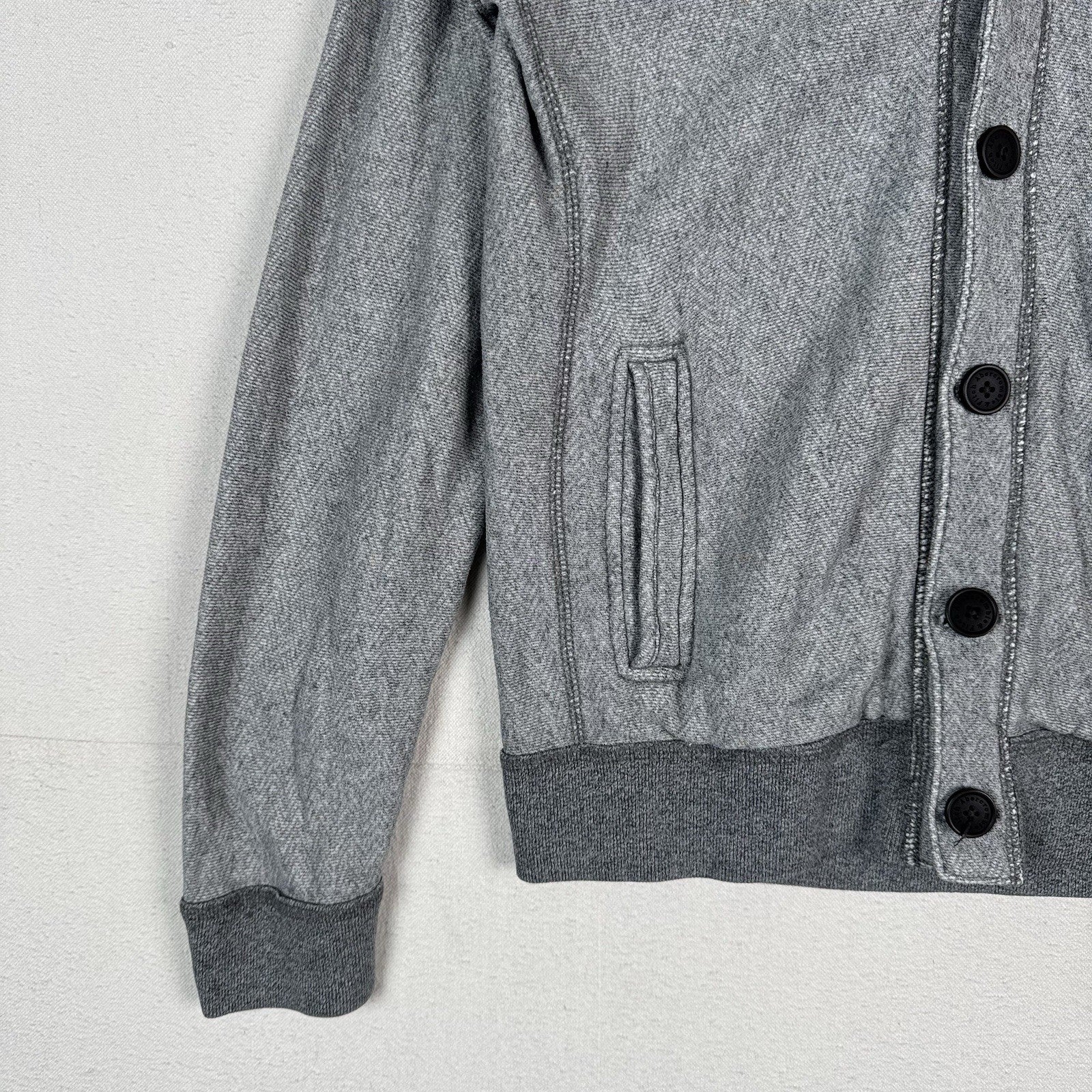Abercrombie & Fitch Men’s M Gray Shawl Collar Cardigan Sweater Grandpa Style