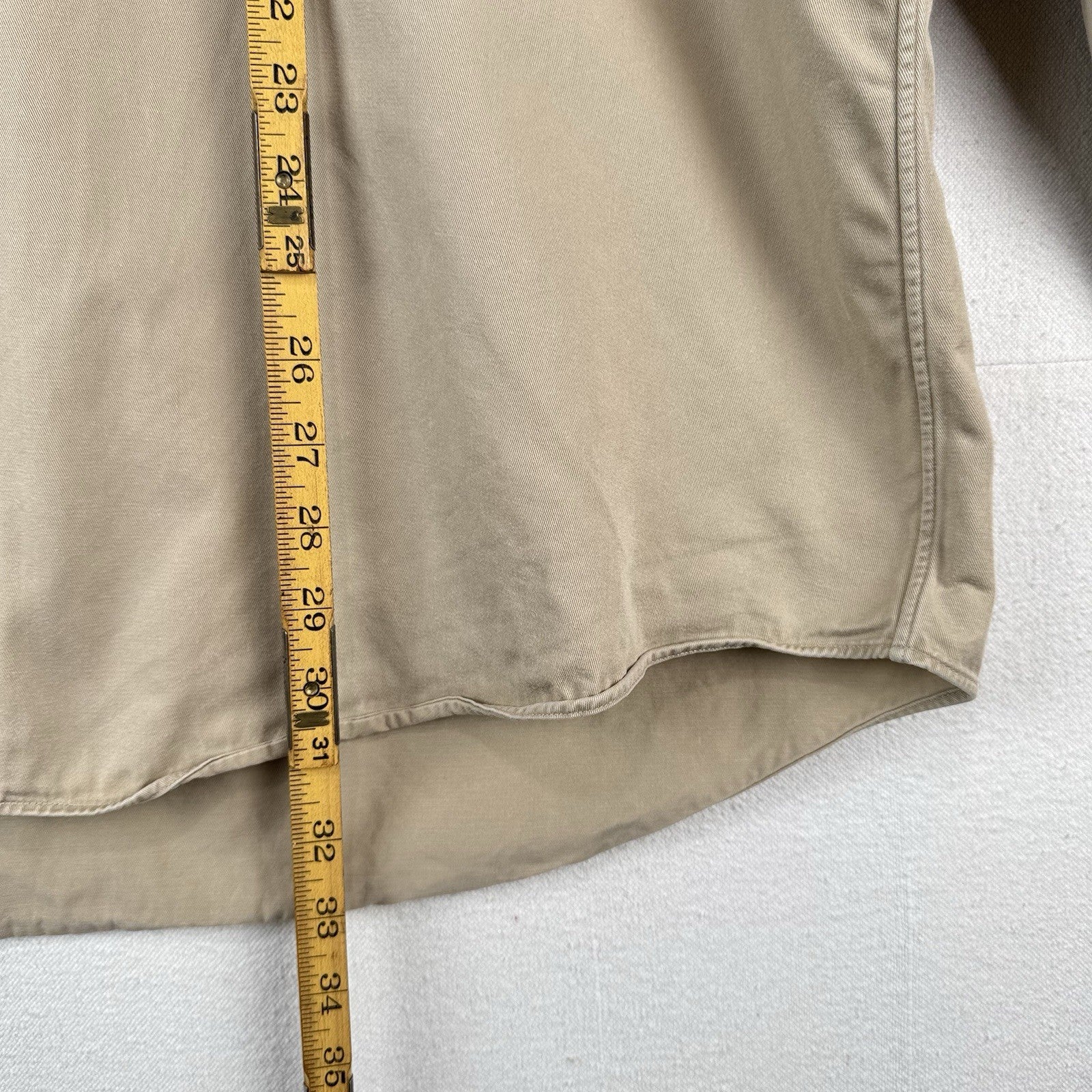 Ralph Lauren Blake Mens XL Tan Khaki Cotton Long Sleeve Button Down Shirt Pony