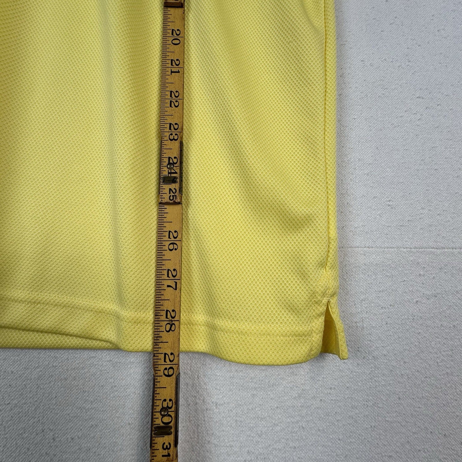 Chaps 78 Golf Polo Shirt Mens Size L Stay Dry Short Sleeve Yellow Waffle Mesh