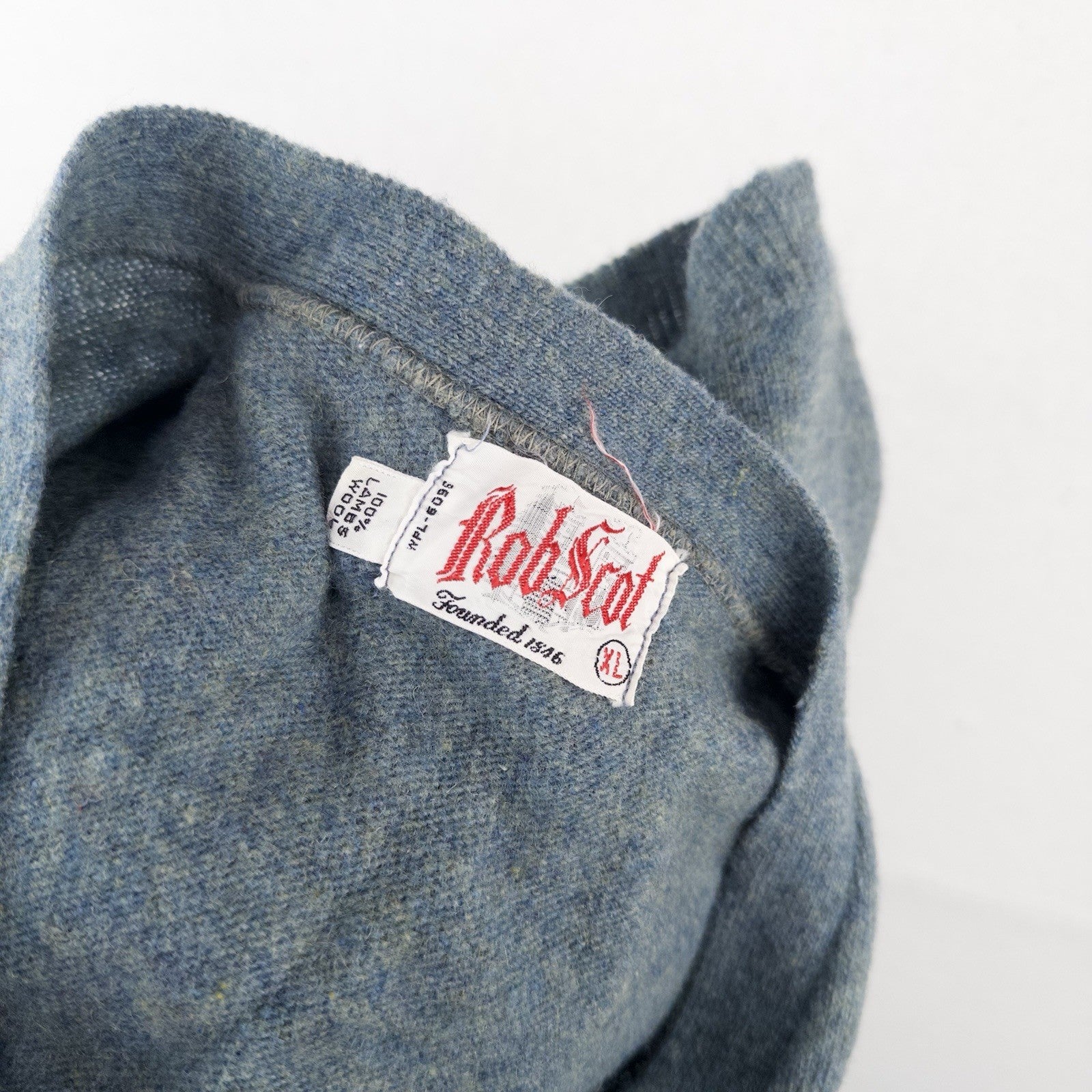 60’s Vintage Rob Scot Men’s XL 100% Lambswool Sweater Vest Blue Green
