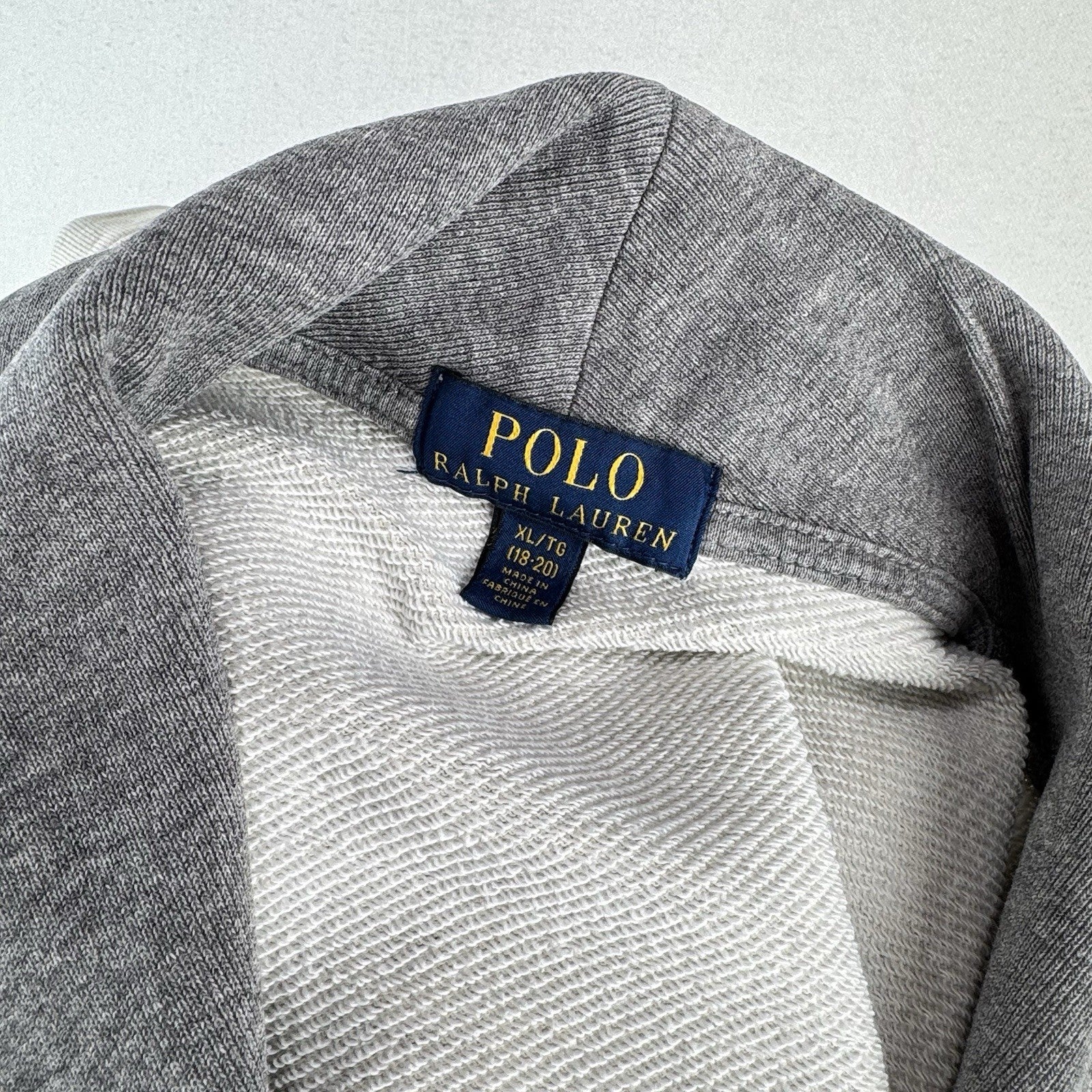 Polo Ralph Lauren Youth XL 18-20 Gray Cardigan French Terry RL Motorcycles