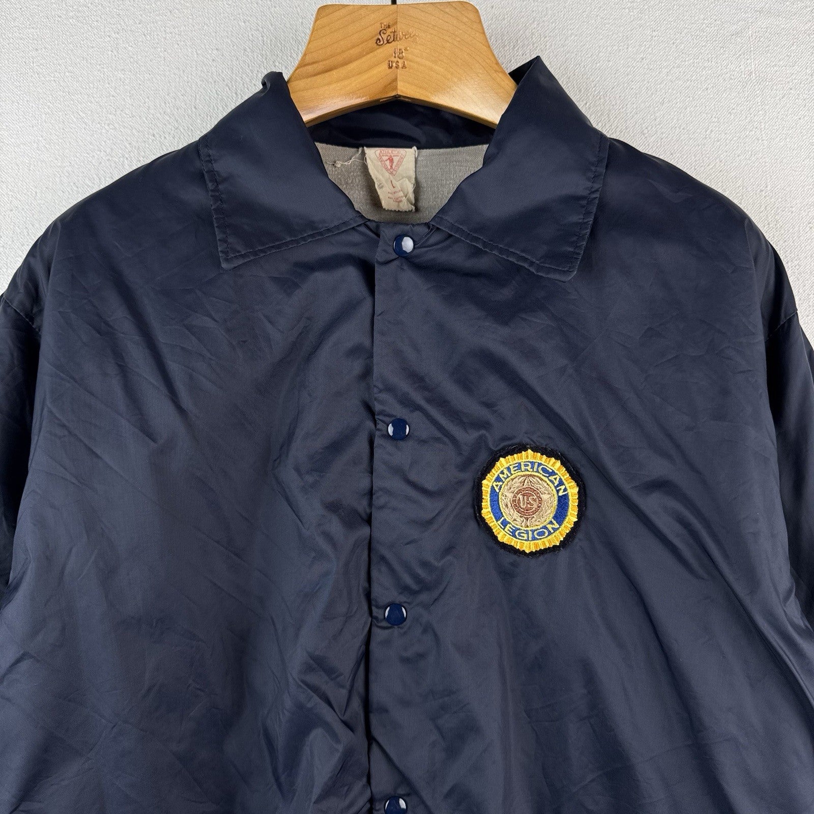 70’s Vtg American Legion USA Large Windbreaker Coach Jacket Euclid OH Post 343