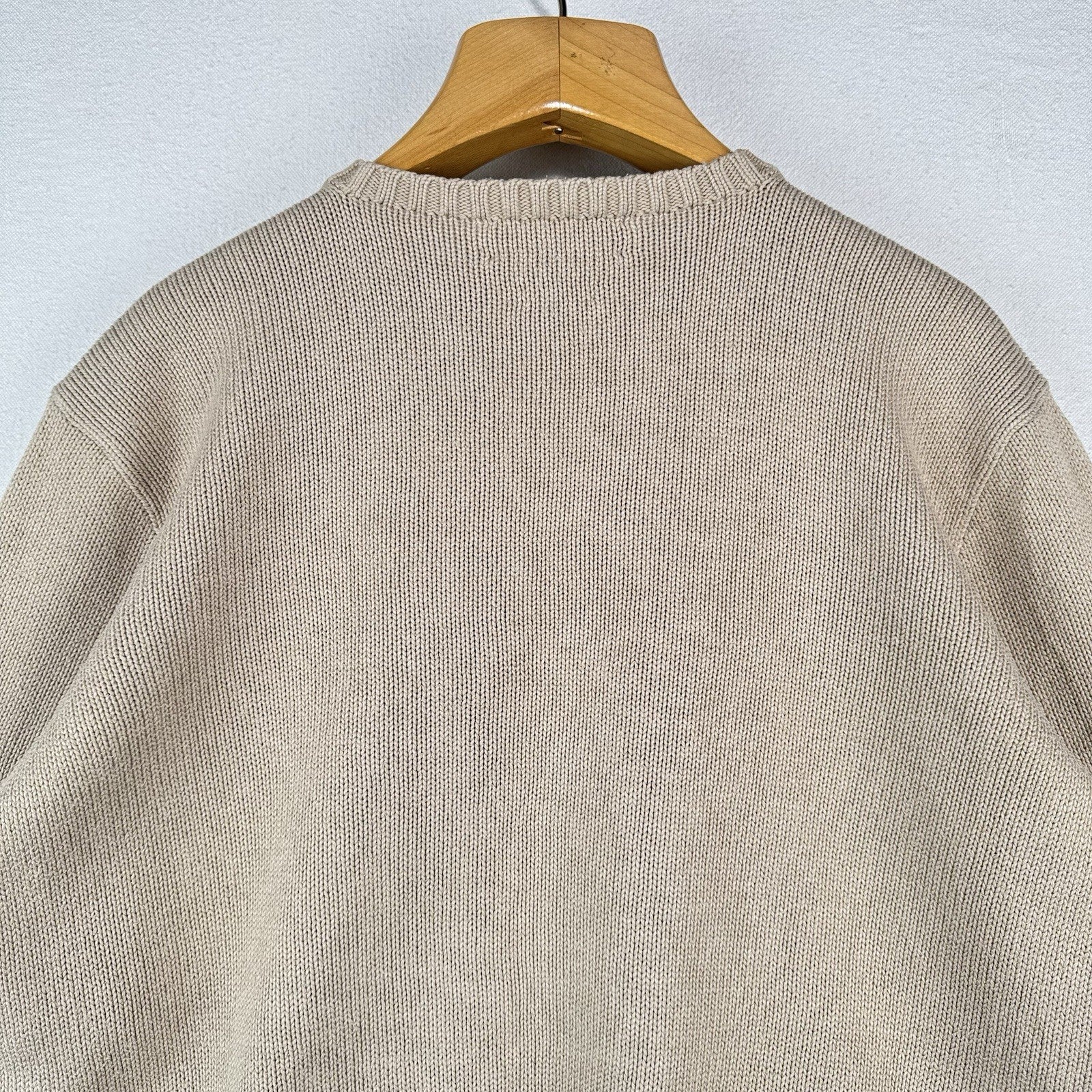 90’s Vintage Polo Ralph Lauren Men’s L Tan Camel Brown Knit Sweater 100% Cotton
