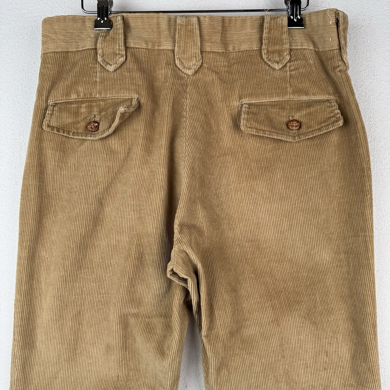 70's Vtg Wrangler Corduroy Pants Men's 34 (Fits32x36) Tan Bootcut Western USA