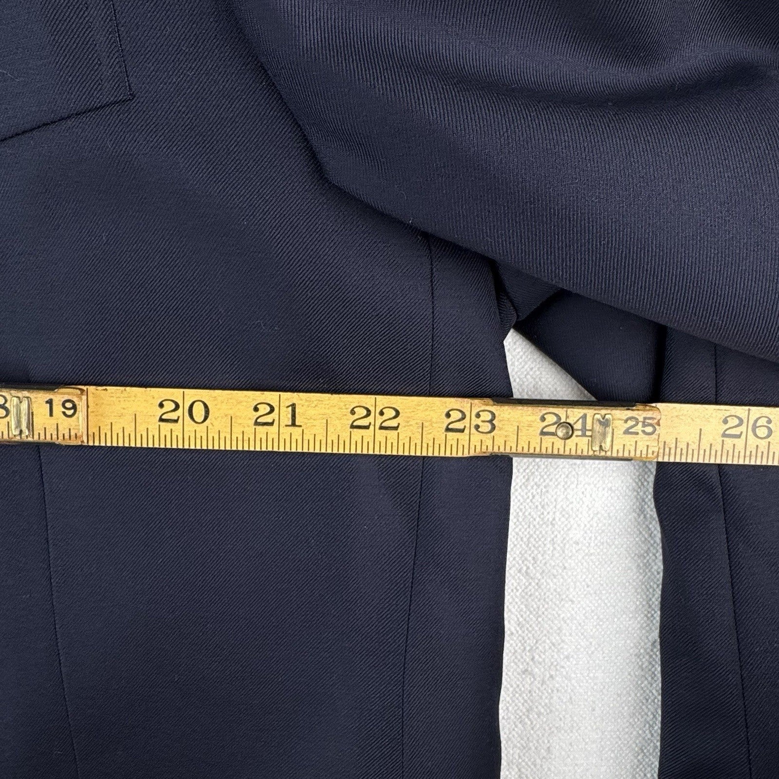 Brooks Brothers Navy Blazer Super 110 Wool Gold Buttons 46SH Sport Coat USA Made