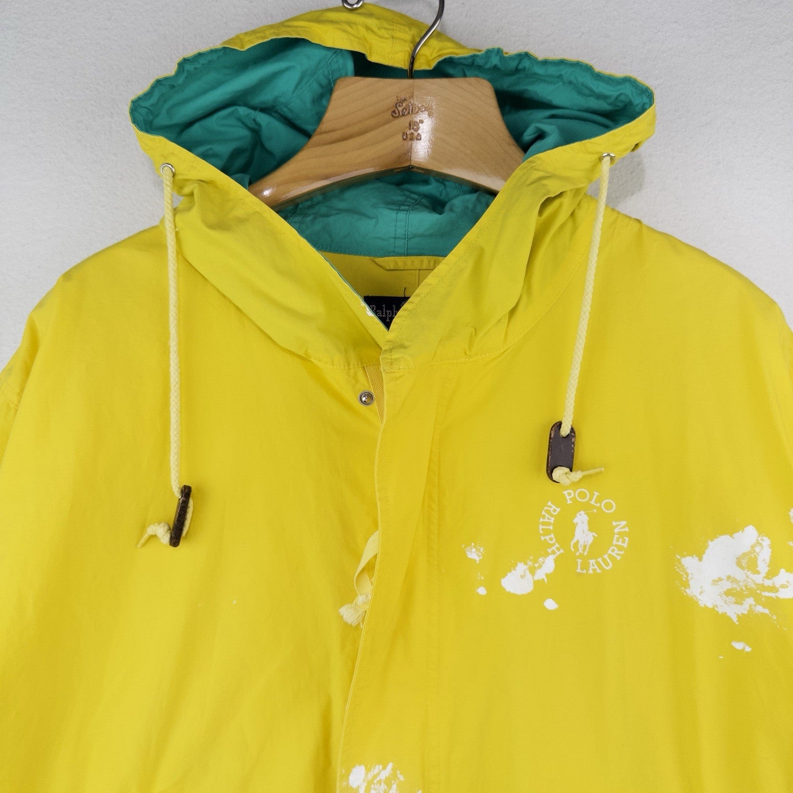 80’s Vtg Ralph Lauren Circle Logo Yellow Painted Marsh Summer Jacket Men’s Large