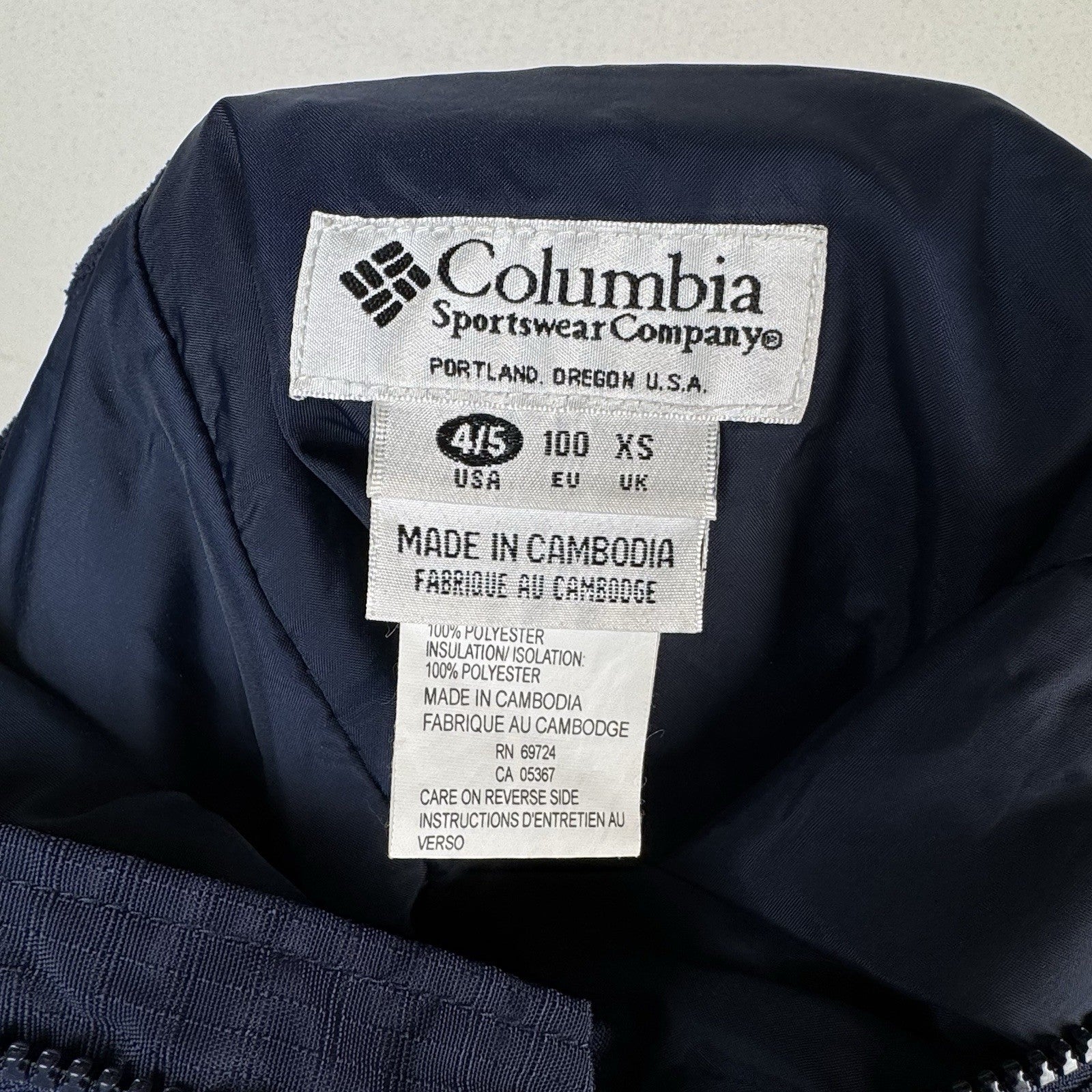 Columbia Tectonite Kids 4/5 Ski Snow Suit Bibs Overalls Blue Ripstop Waterproof