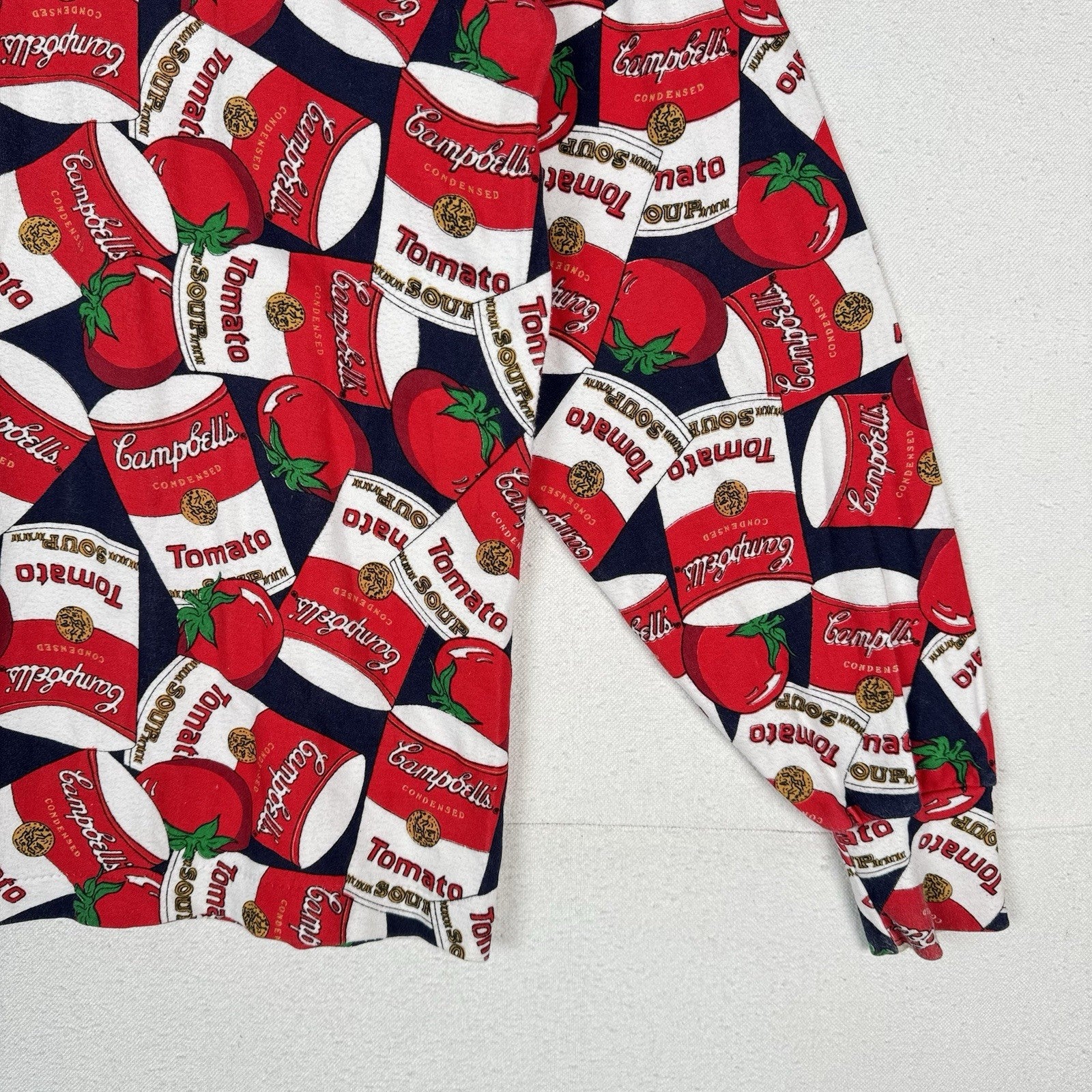 Vtg Campbell’s Tomato Soup Pop Art 60s Andy Warhol Soup Can Turtleneck XL USA