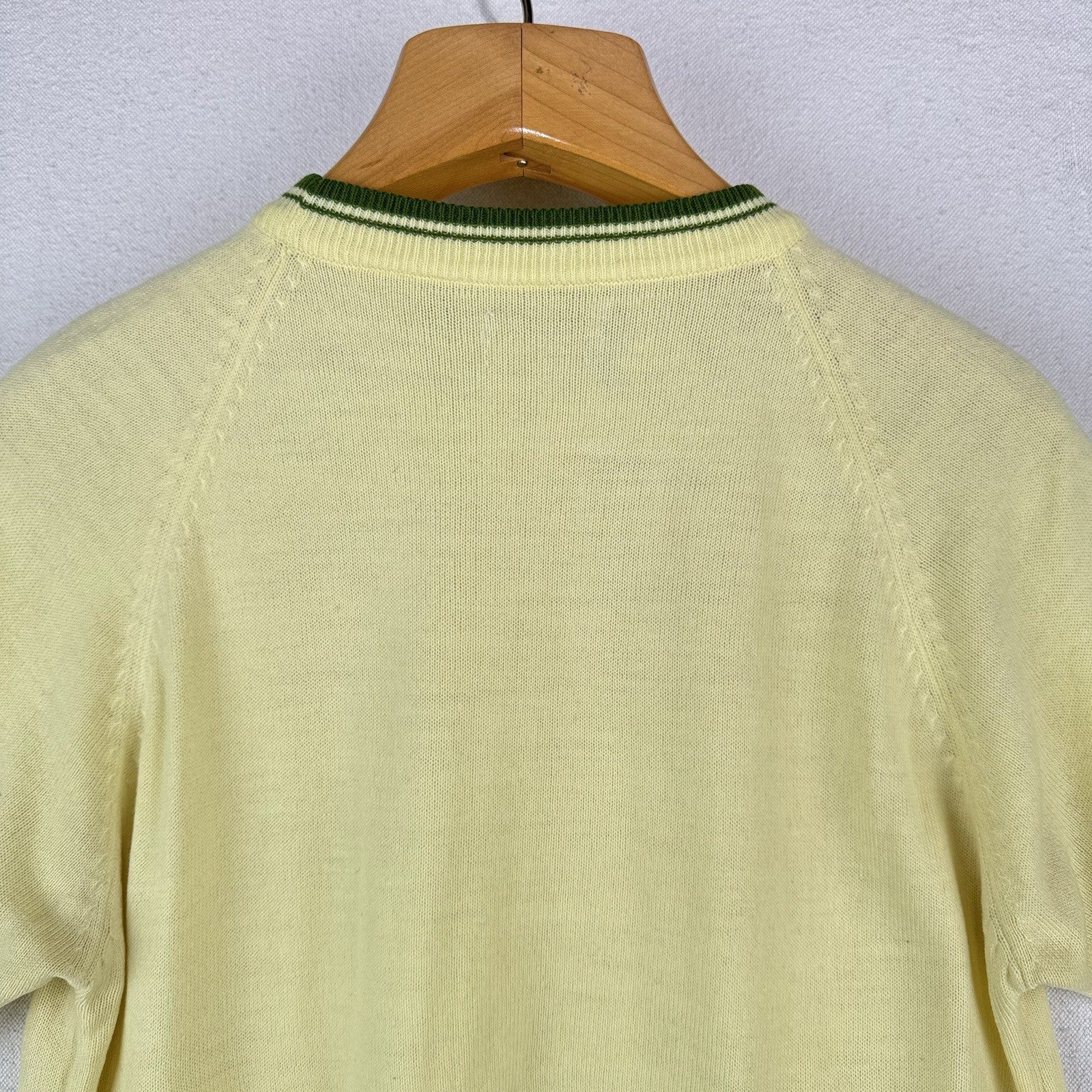60’s Vtg Penney Town Craft S/S Yellow Knit Sweater Tee Acrylic Medium (38)