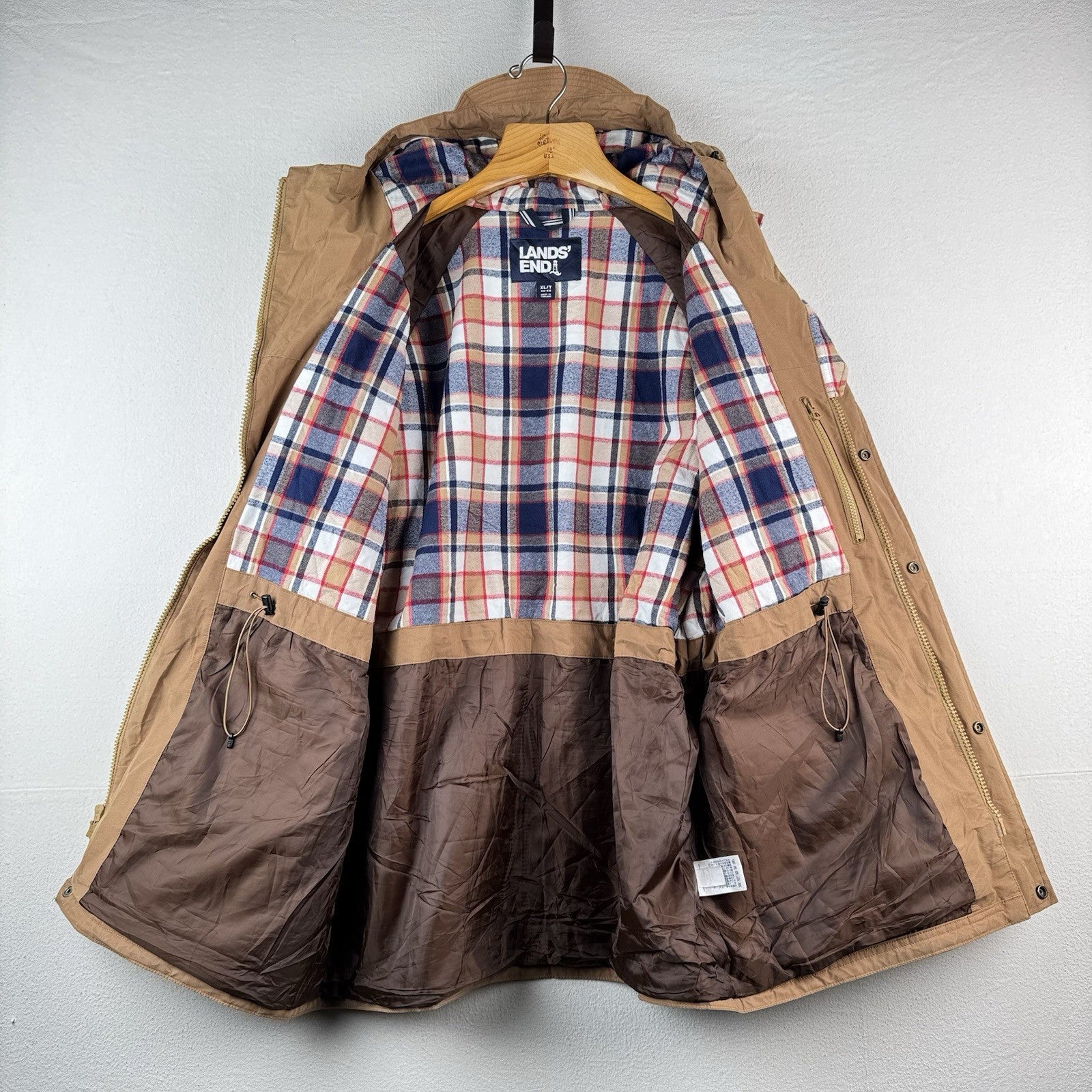 Lands' End Men's Bayfield Cotton Parka Camel Color Size XLT (46-48) *Read