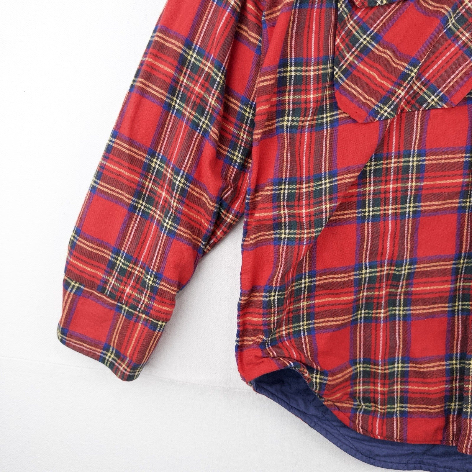 80’s Vtg LL Bean Flannel Lined Jacket Men’s M Red Tartan Plaid Shacket