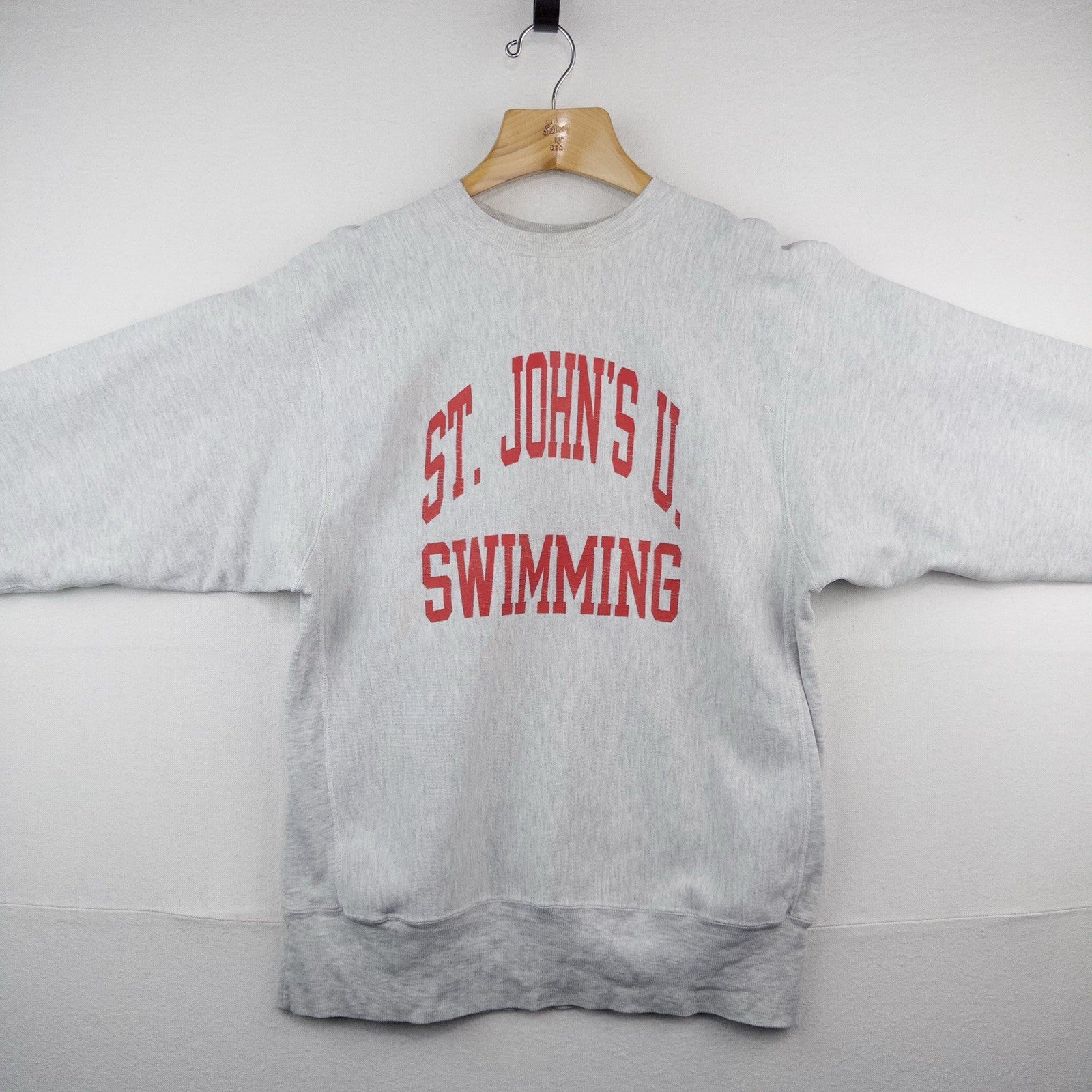 90’s Vtg Champion Reverse Weave St John’s University Swimming Sweatshirt Mens XL