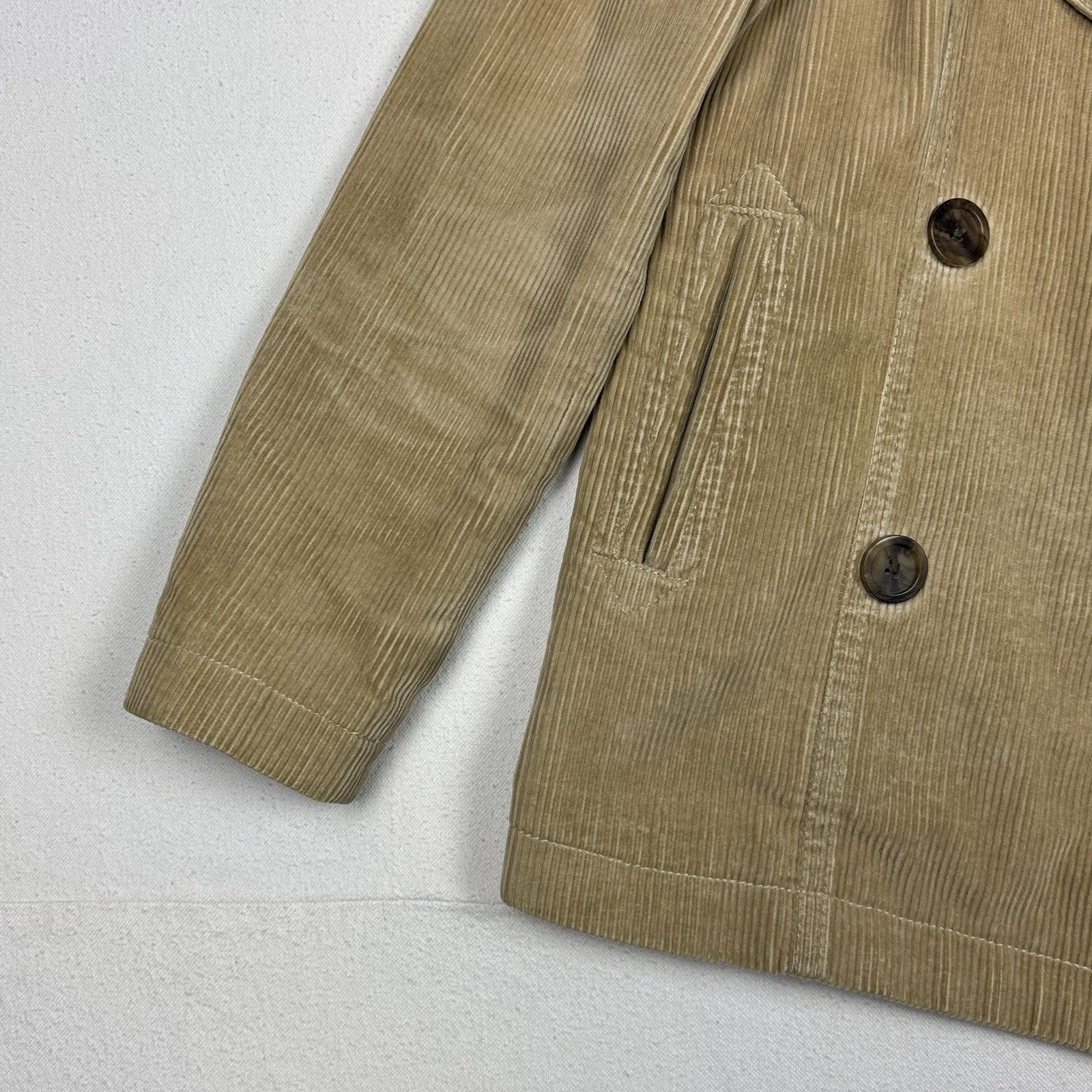 Gap Coat Jacket Womens S Double Breasted Corduroy Tan Beige