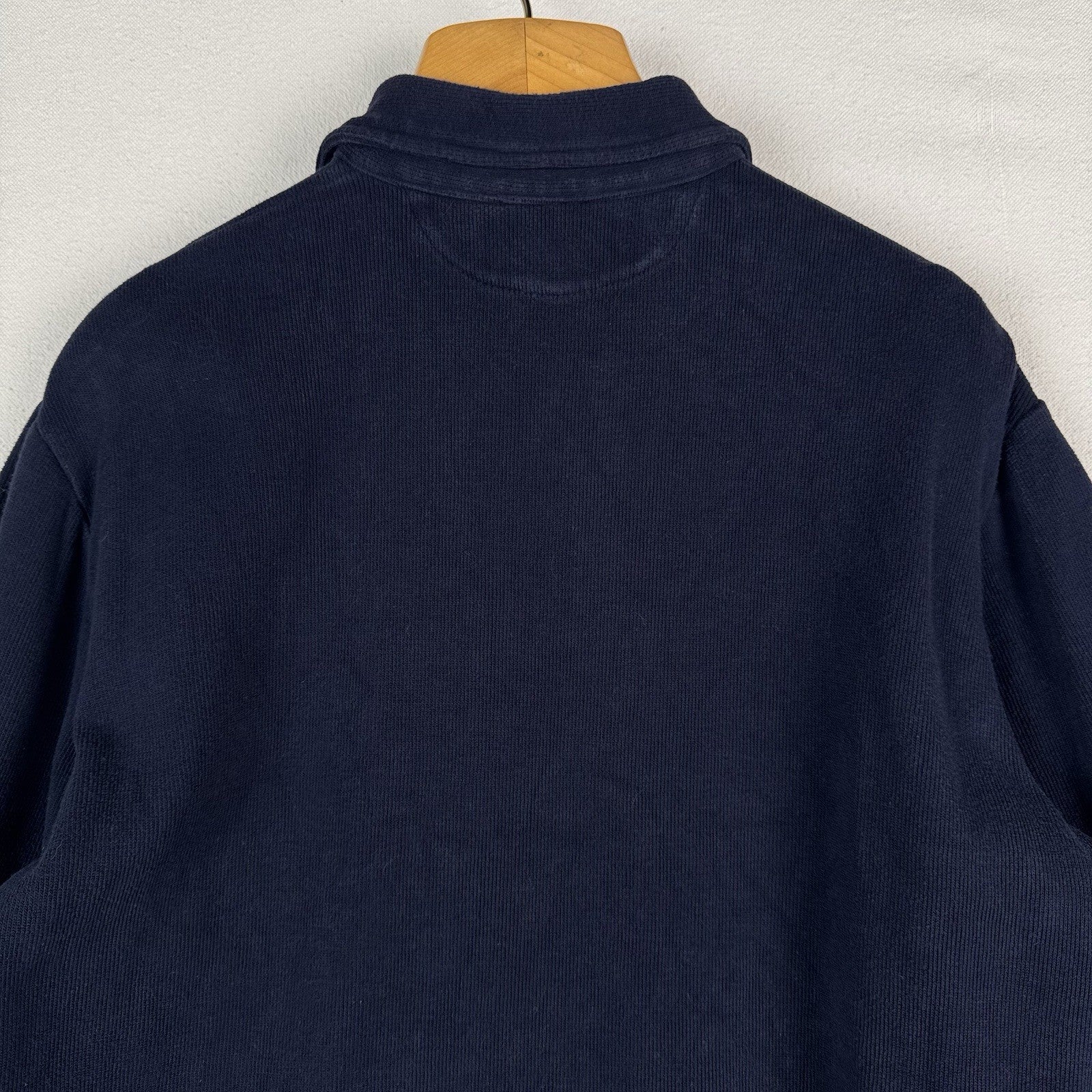 Polo Ralph Lauren Mens Fleece Collar Quarter Button Blue Sweatshirt Rugby Medium