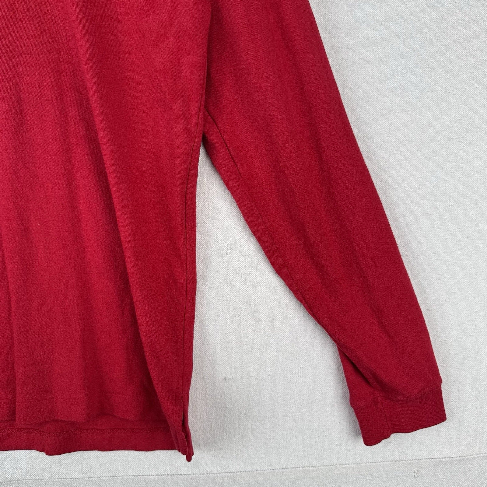 80’s Vtg Polo Ralph Lauren Mens L Red Turtleneck Sleeve Stripe *Green Label