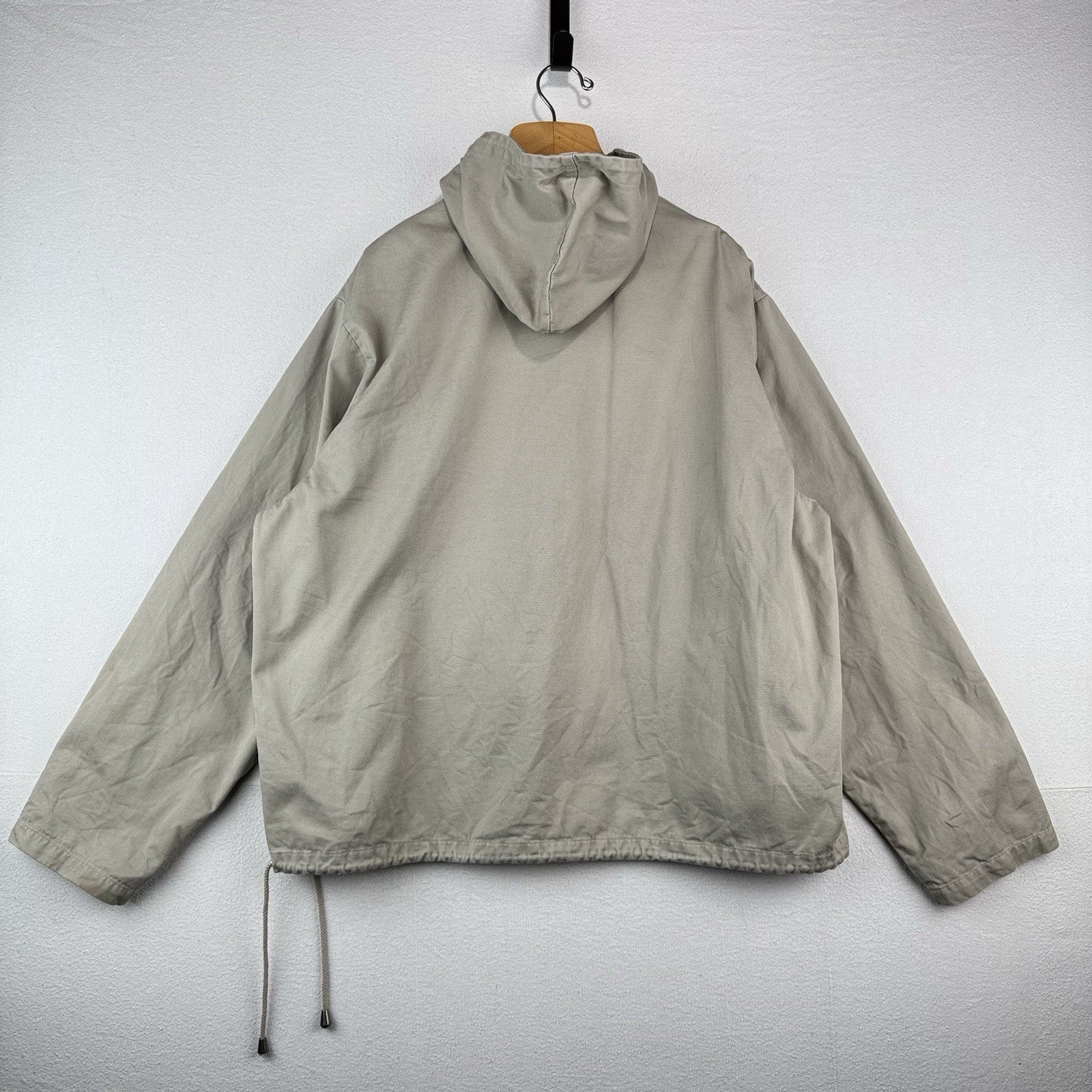 Vintage Polo Jeans Co Ralph Lauren Anorak Hoodie Mens L Tan Beige Jacket *Read