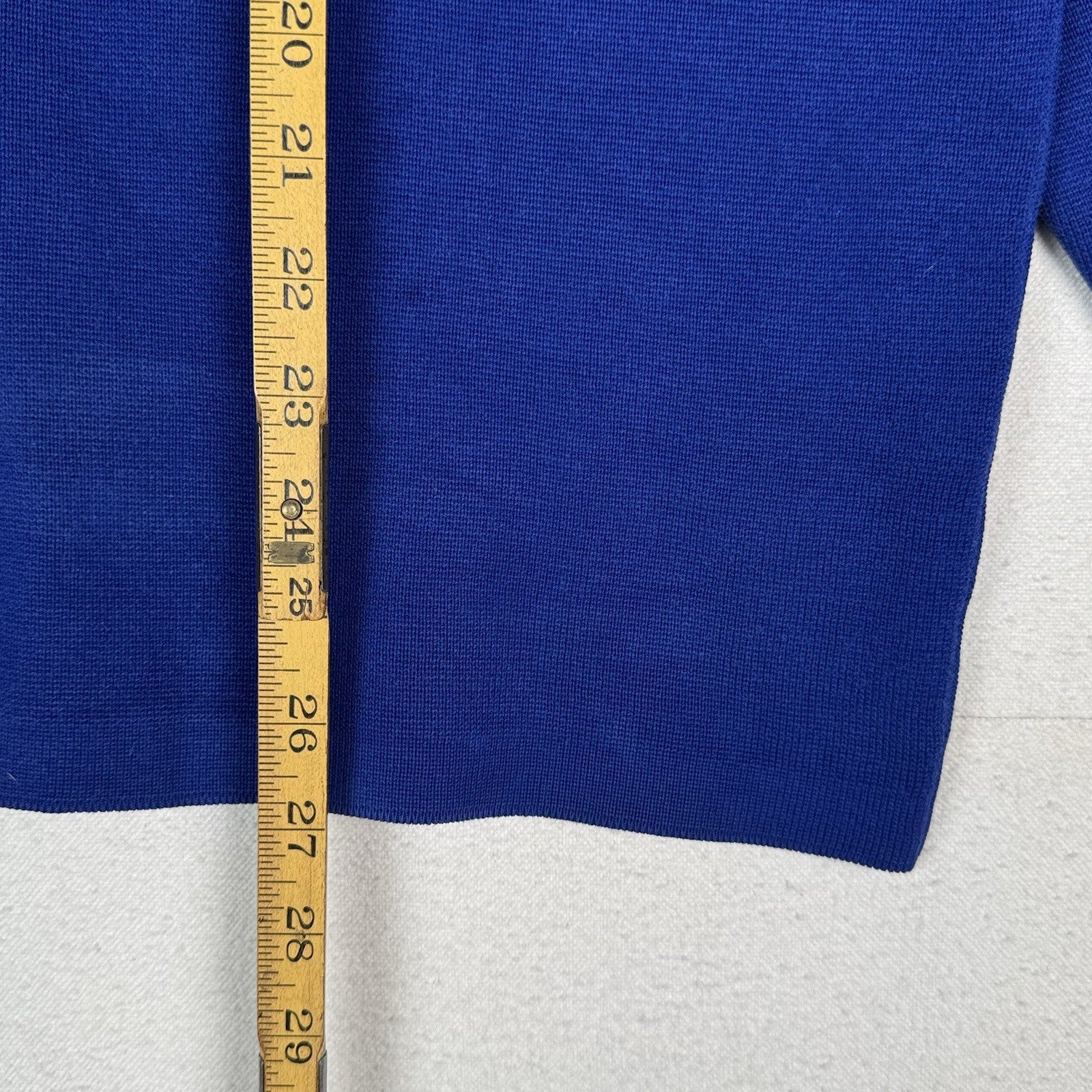 Vintage Polo Ralph Lauren Sweater Mens 2XL Royal Blue Black 1/4 Zip Knit Preppy
