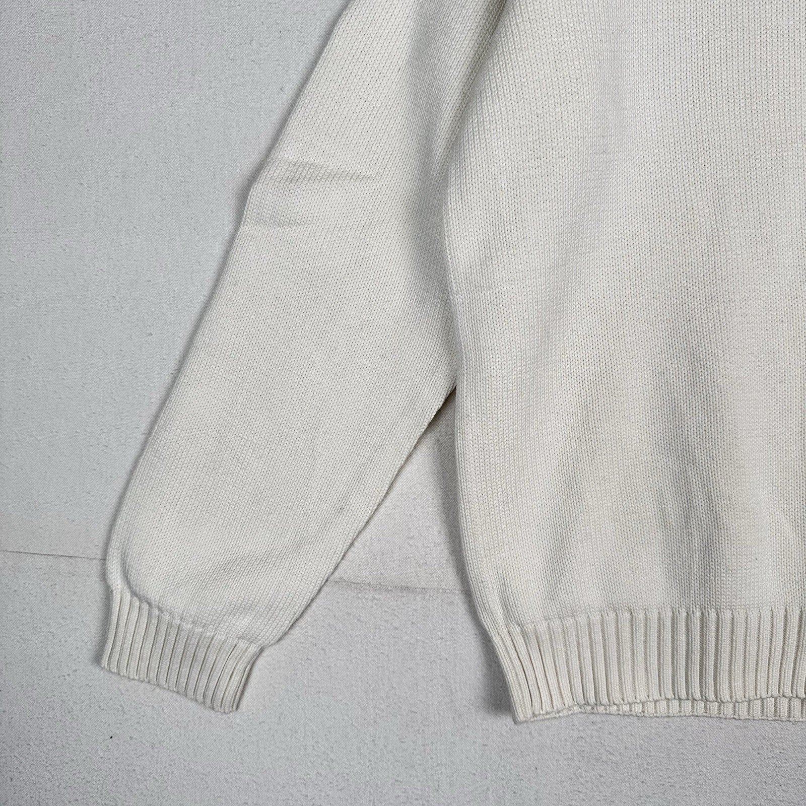 Vintage Tommy Hilfiger Men’s XL Knit Cotton Crewneck Sweater White