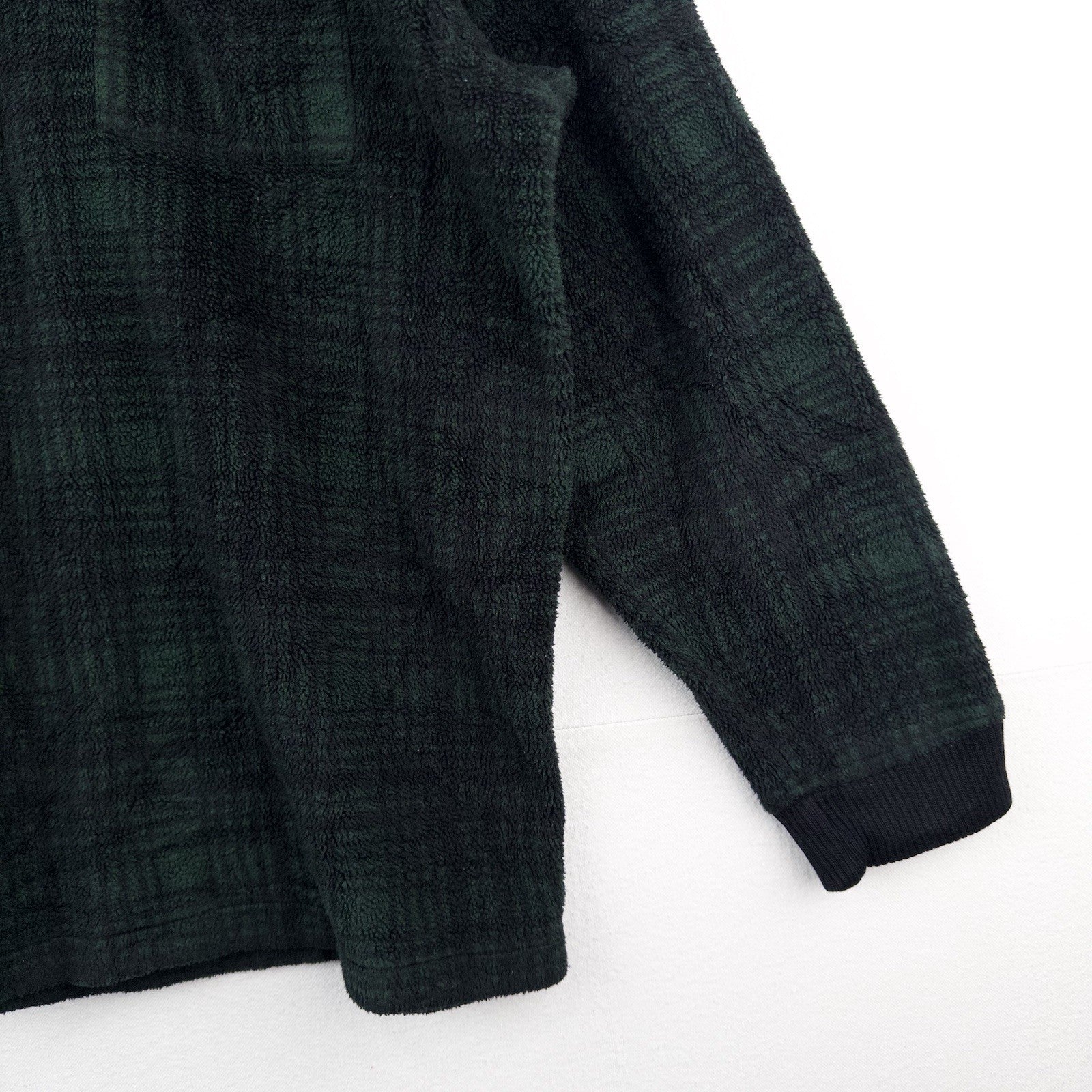 90’s Vtg Polo Ralph Lauren Hoodie Mens XL Green 1/4 Zip Tartan Plaid Fleece USA