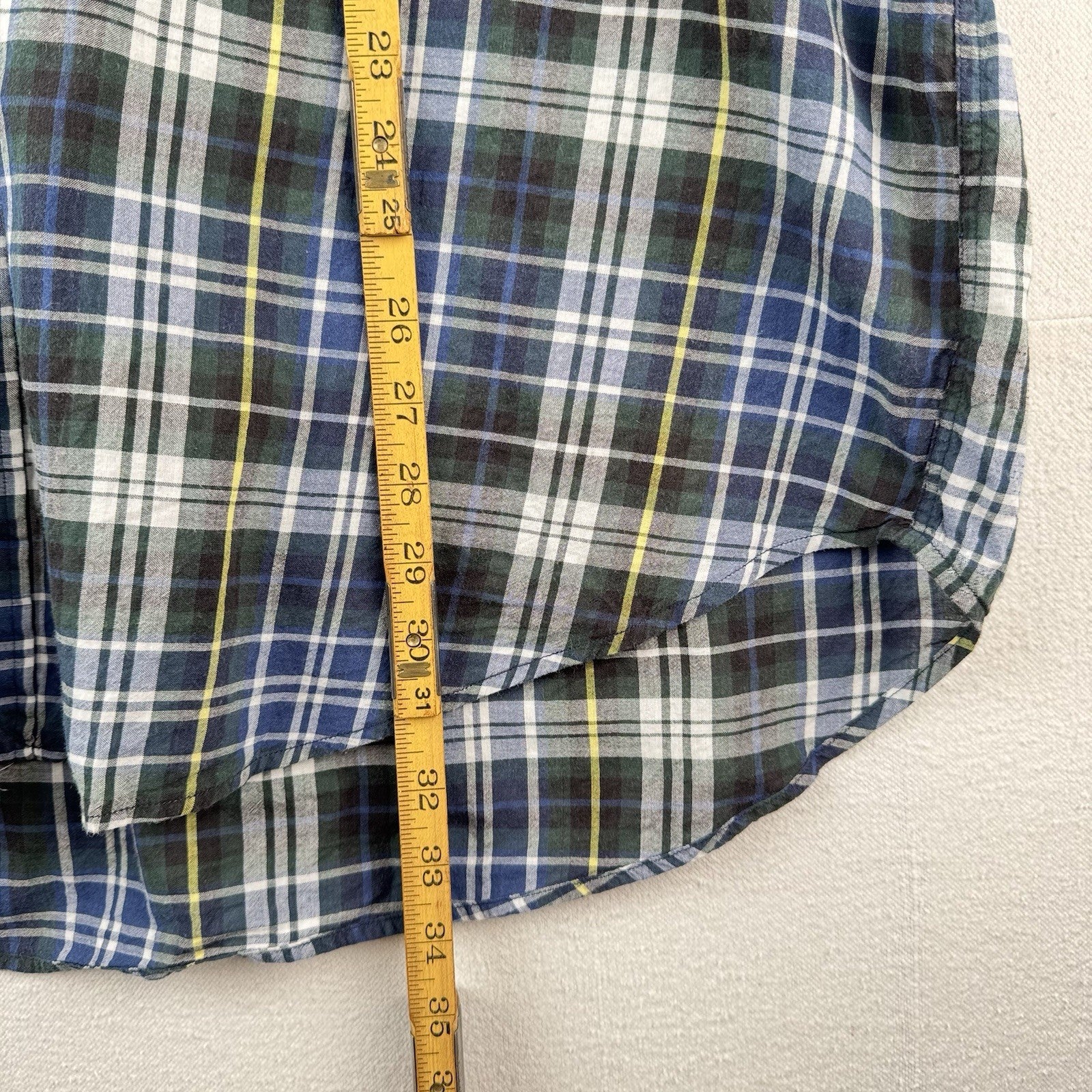 Ralph Lauren Mens 2XL Blake Short Sleeve Tartan Plaid Polo Button Down Shirt