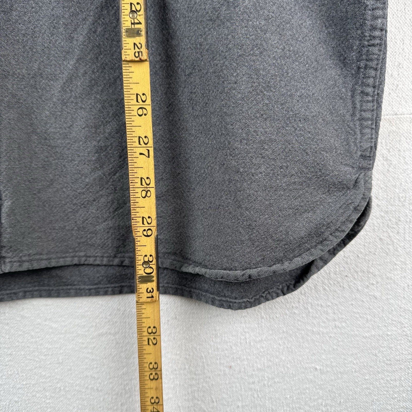Vintage LL Bean Mens Medium Tall Chamois Flannel Shirt Gray 100% Cotton