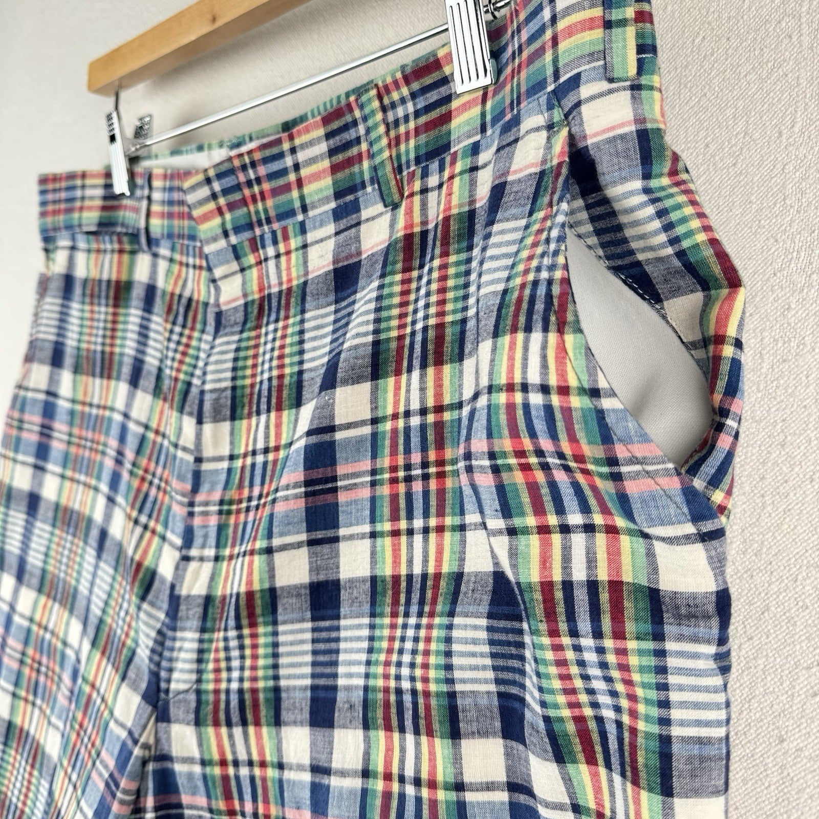 80’s Vintage Brooks Brothers Madras Plaid Chino Pants Men’s 32x28 Made In USA