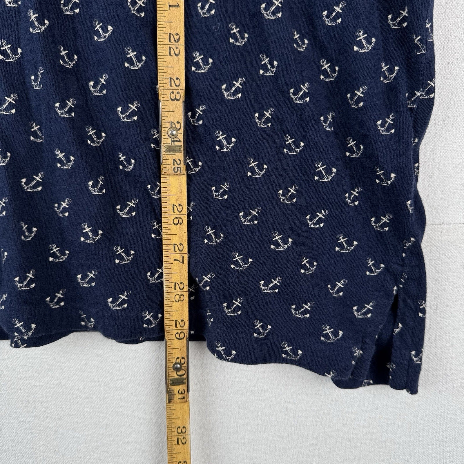 90’s Vtg Polo Ralph Lauren Men's 2XL Blue Anchor Nautical Short Sleeve Shirt