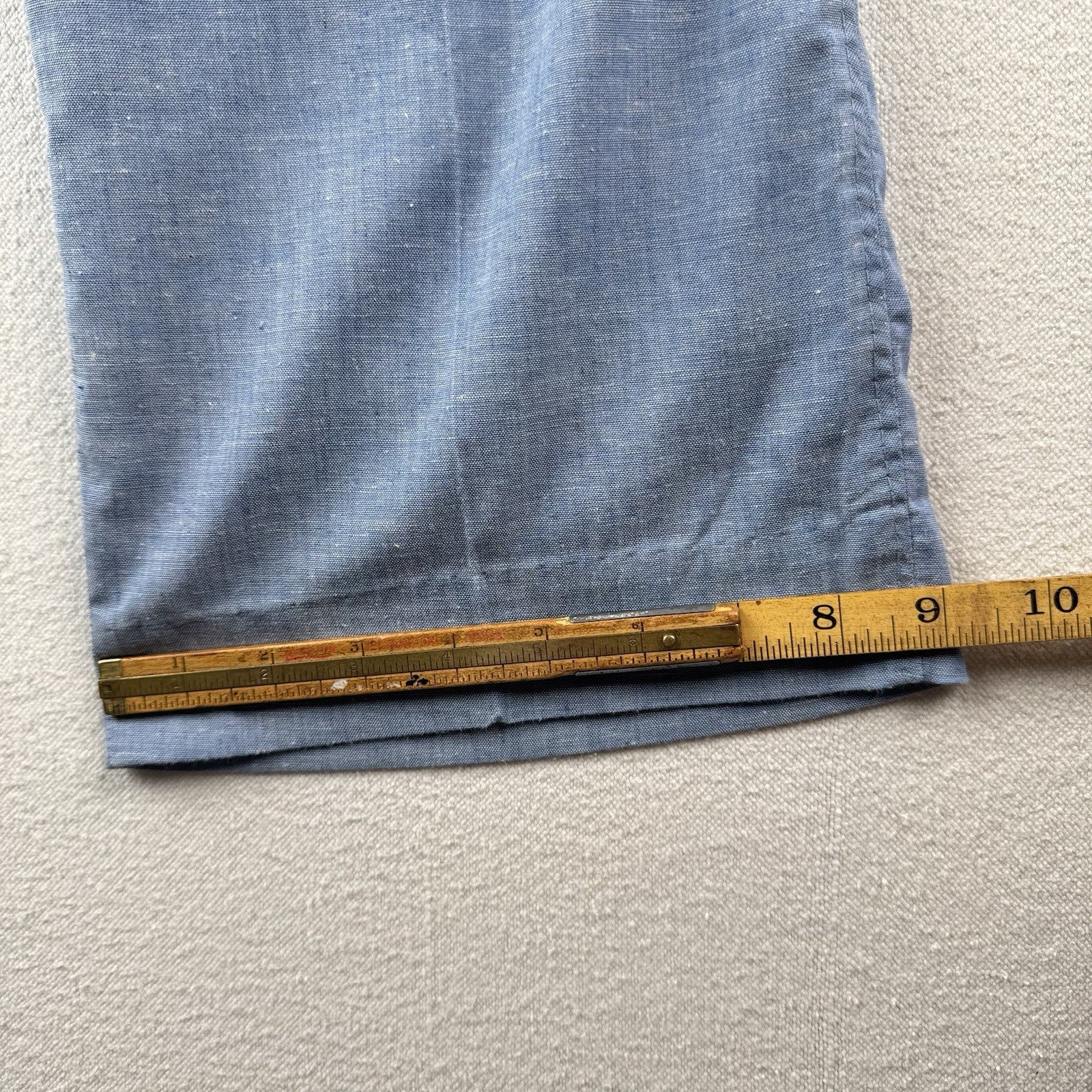 1950's/60's Vintage LL Bean Men's 32x30 Linen-blend Blue Chambray Chino Pants