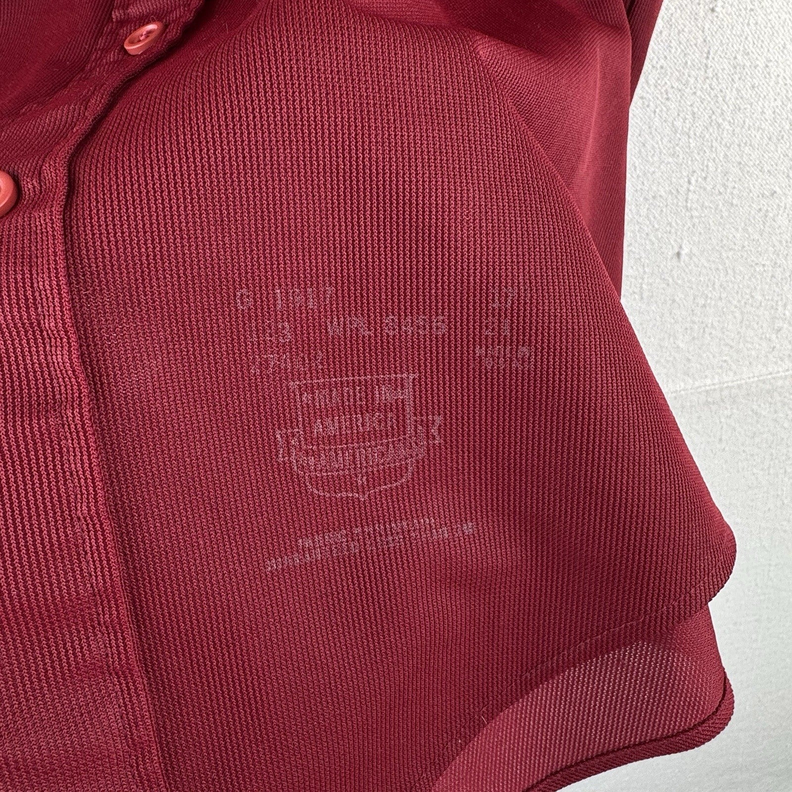 60’s Vtg Golden Vee Men’s Large Polyester Short Sleeve Maroon Red Button Up USA