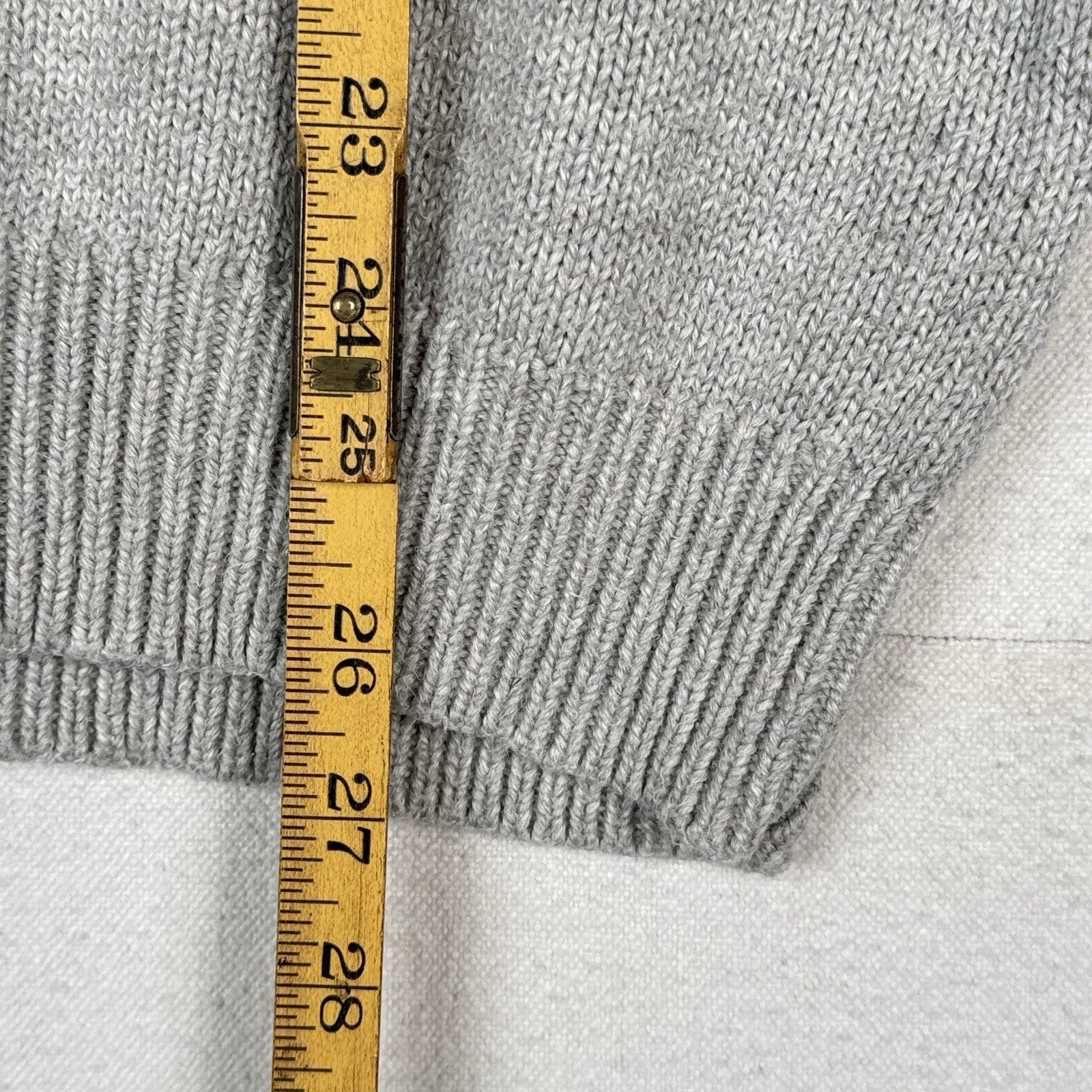 Vintage Polo Ralph Lauren Men’s 1/4 Zip Gray Cotton Knit Sweater Large