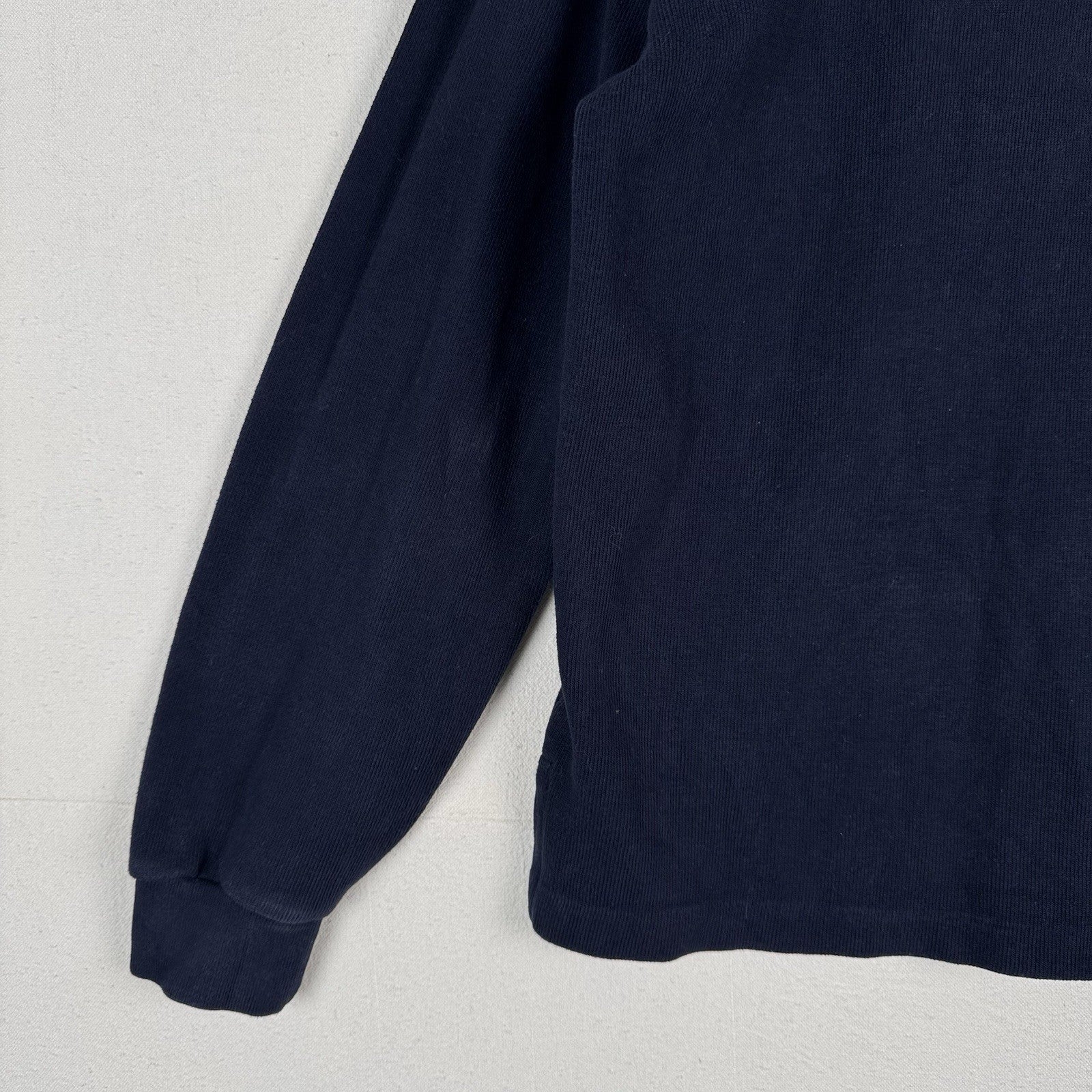 Polo Ralph Lauren Mens Fleece Collar Quarter Button Blue Sweatshirt Rugby Medium