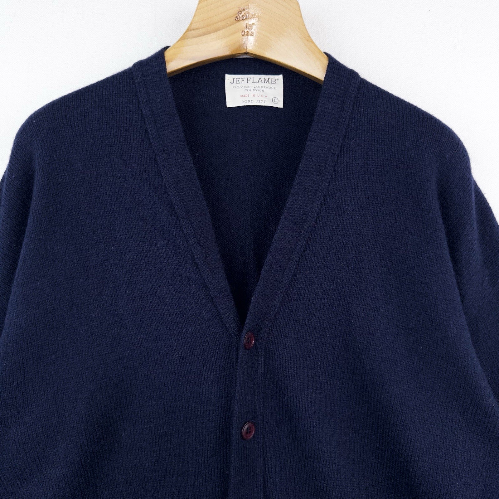 60’s Vintage Lord Jeff Men’s L Lambswool Cardigan Sweater Made In USA
