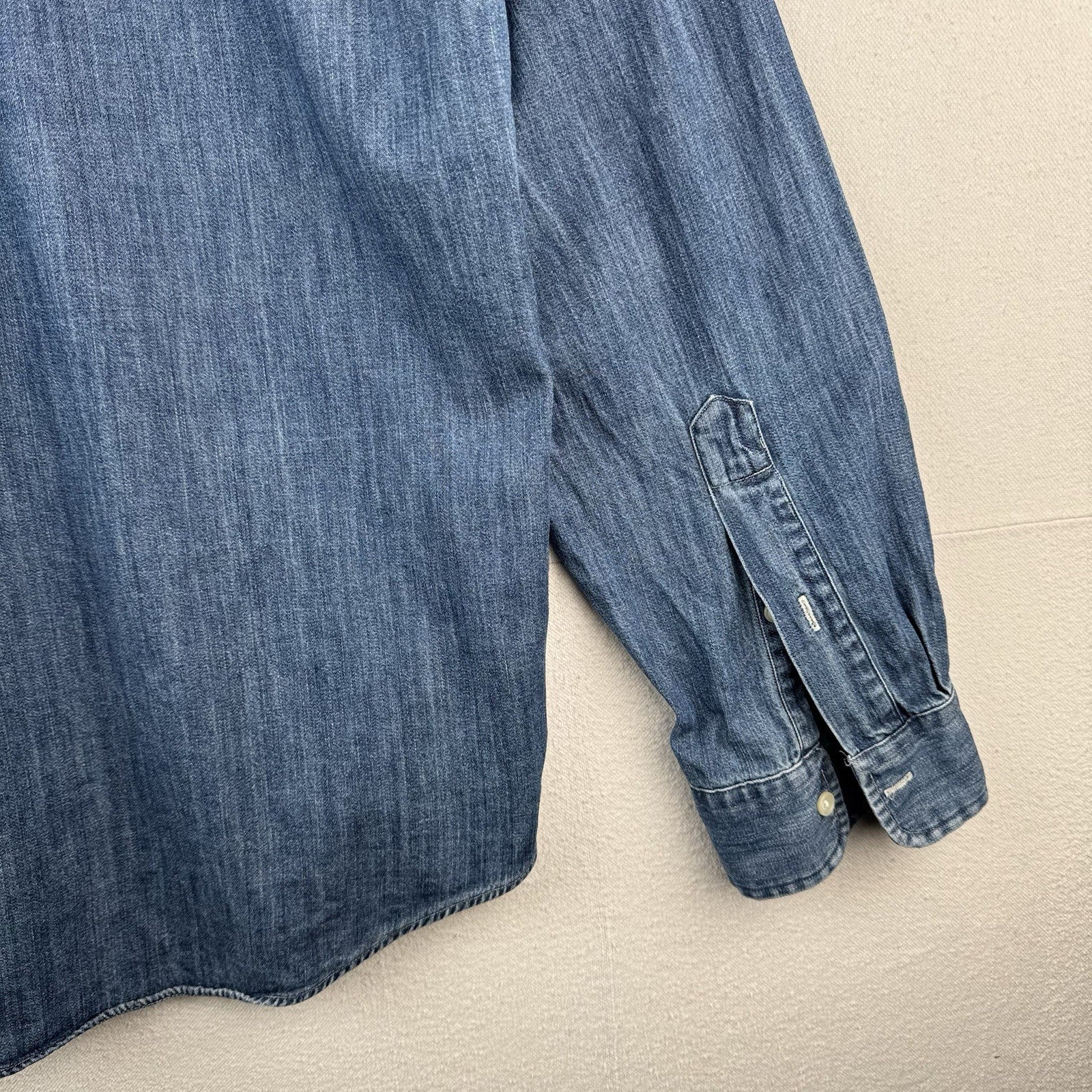 Ralph Lauren Denim Shirt Mens Large Blue Classic Fit Button Down