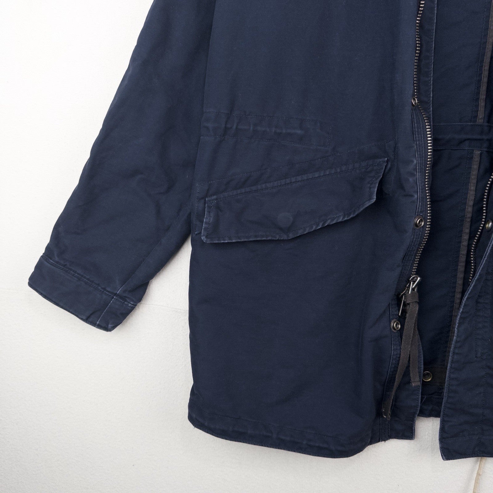 Vintage Abercrombie Fitch Hooded Utility Field Jacket Men’s M Blue Full Zip