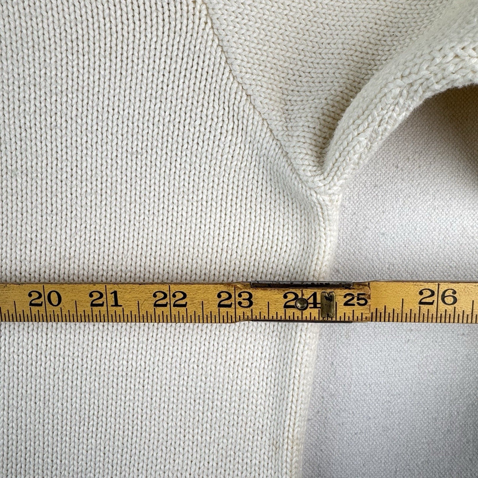 90’s Vtg Polo Ralph Lauren Sweater Men's XL Cream 100% Cotton Crewneck Navy Pony