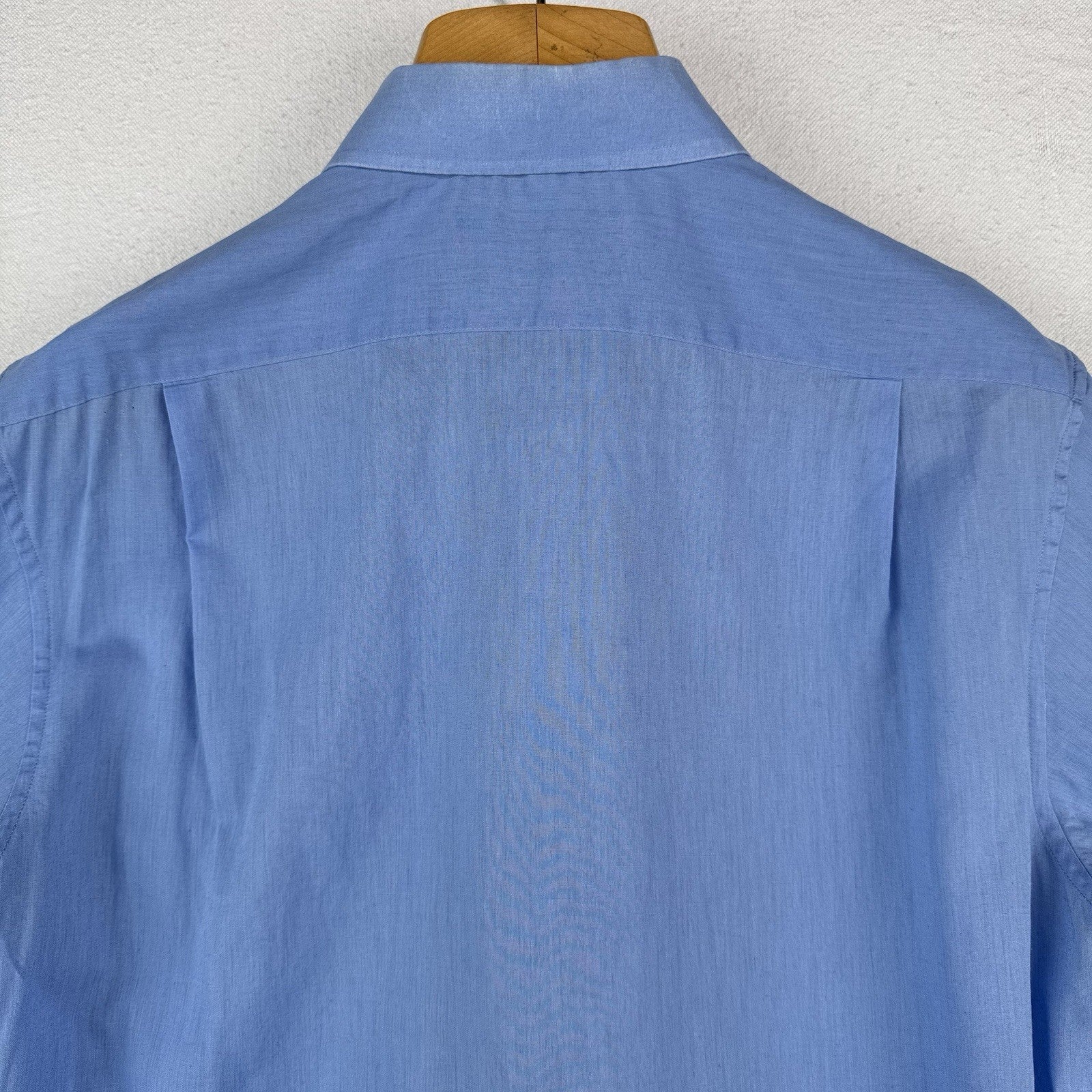 80’s Vtg Givenchy Monsieur Linen Blend Shirt Men's L Short Sleeve Button Up Blue