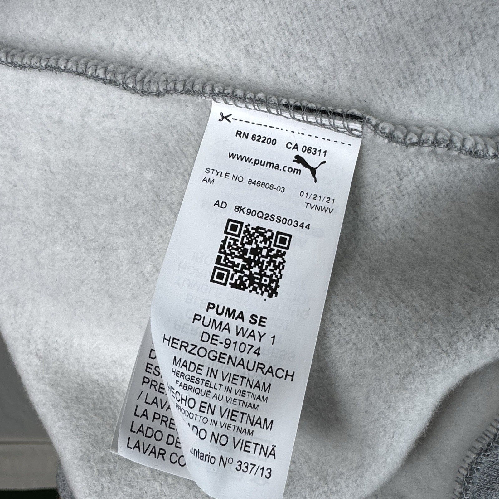 Puma Essential Embroidery Logo Sweat Hoodie + Matching Pants Tracksuits Gray M