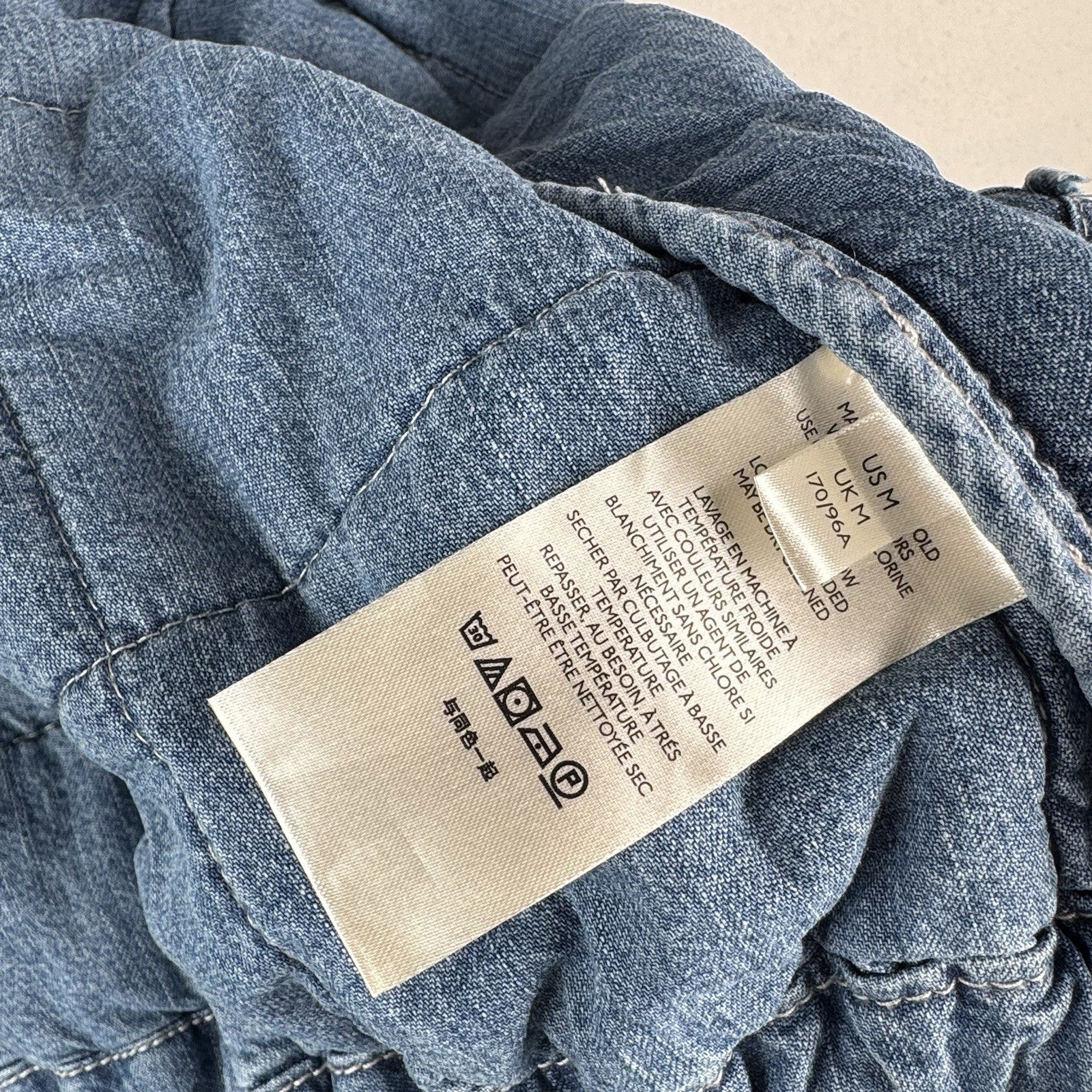 Free People Dolman Quilted Chambray Jacket Slouchy Indigo Blue Denim Medium