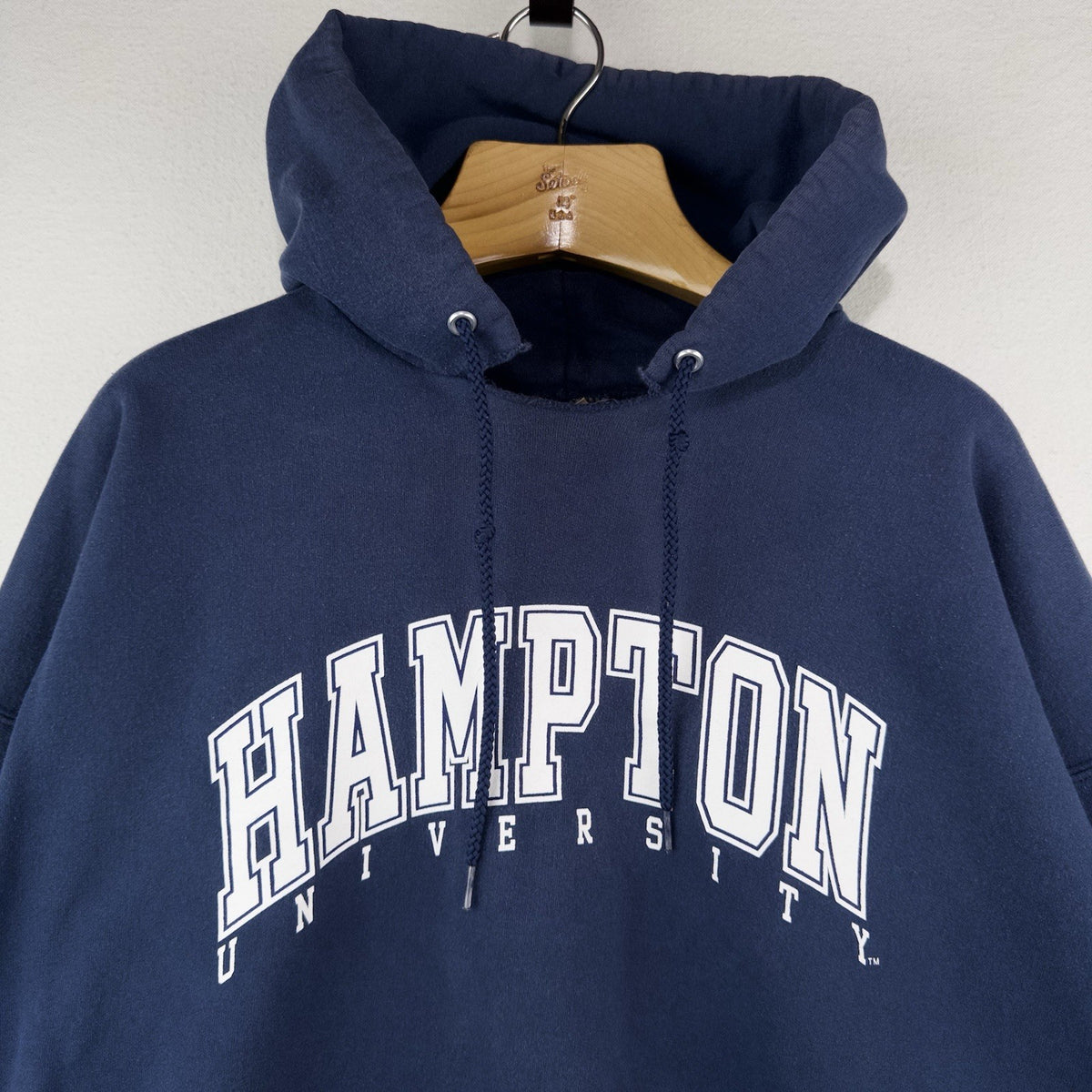 90’s Vtg Hampton University Heavyweight Hoodie Men's XL Blue HBCU *Read