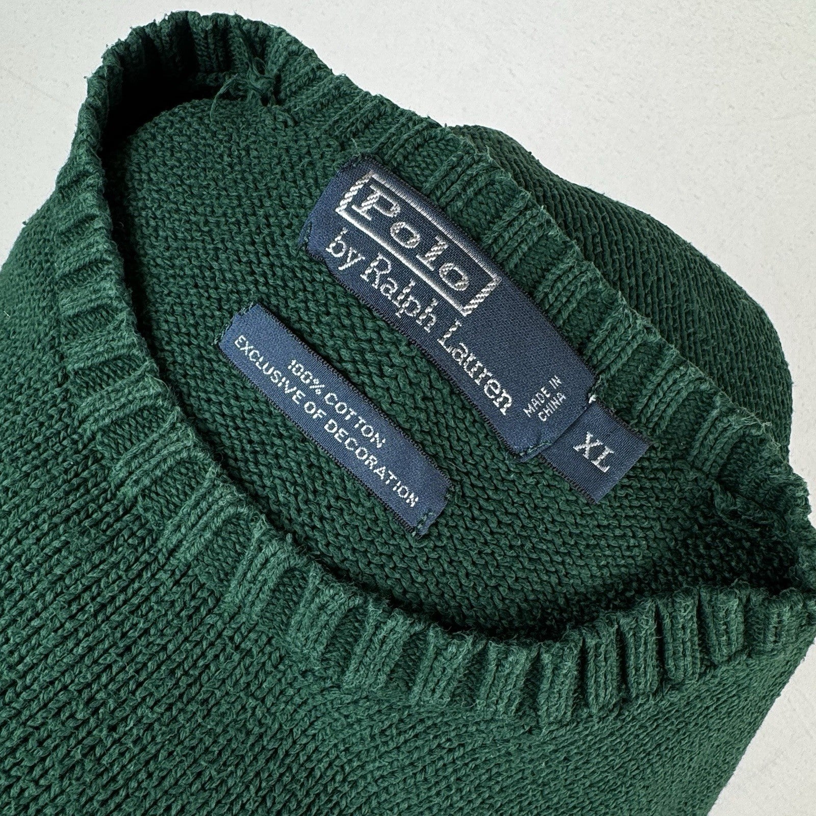 90’s Vintage Polo Ralph Lauren Sweater Men’s XL Green Knit Pullover