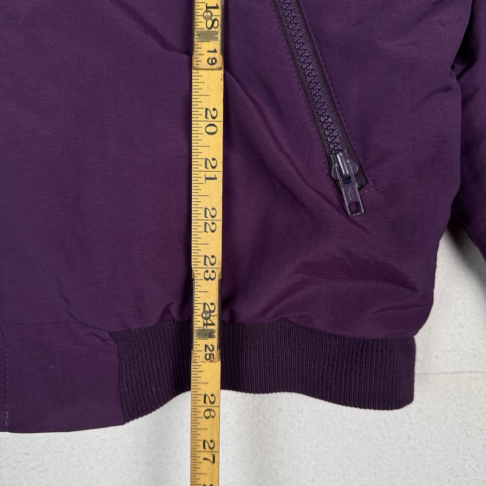Vintage Lands End Squall Bomber Jacket Men’s M Purple Fleece Lined Made In USA