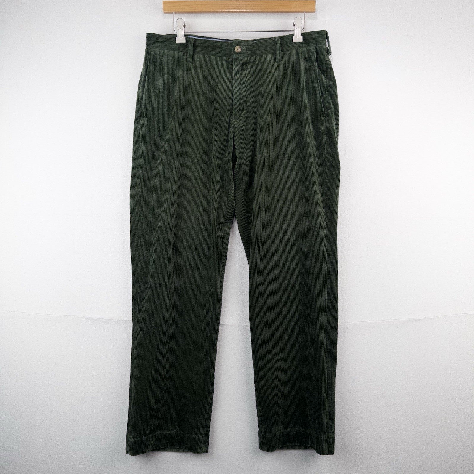 Polo Ralph Lauren Corduroy Pants Men's 33x30 Green Classic Fit Stretch