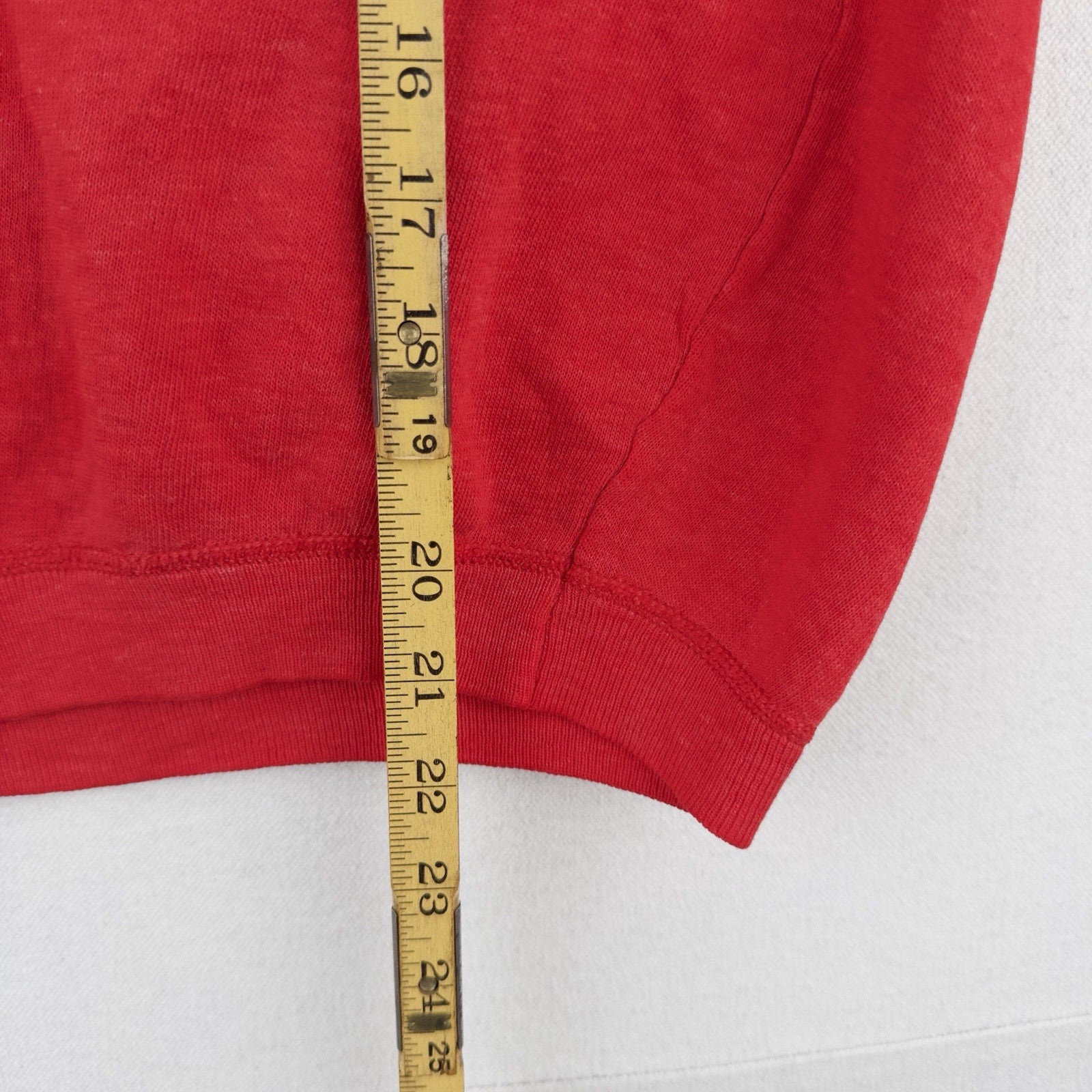 80’s Vtg Bassett Walker Henley Sweatshirt Men’s L 42-44 Faded Red *Distressed