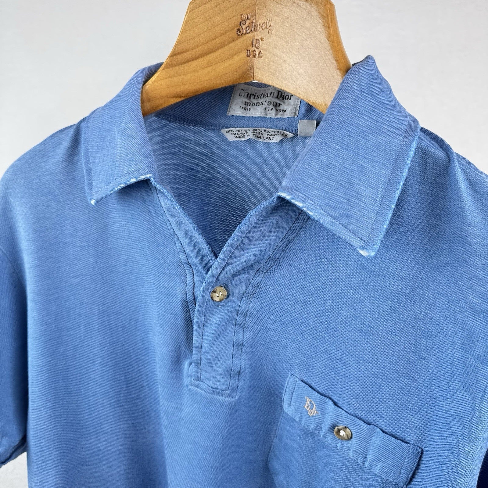 70’s Vintage Christian Dior Monseiur Polo Cabana Shirt Men’s Large *Distressed