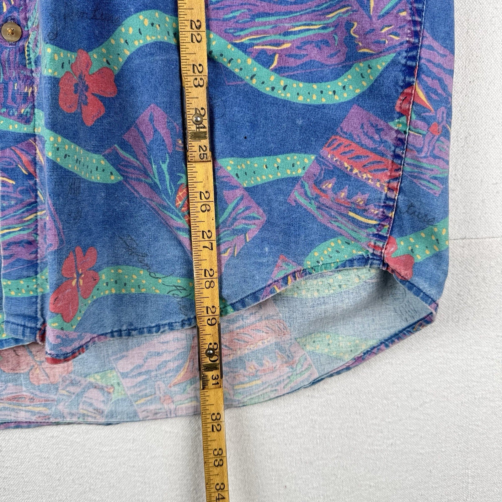 90's Vtg American Eagle Hawaiian Shirt Men's L Oversized Floral Made In USA Rare
