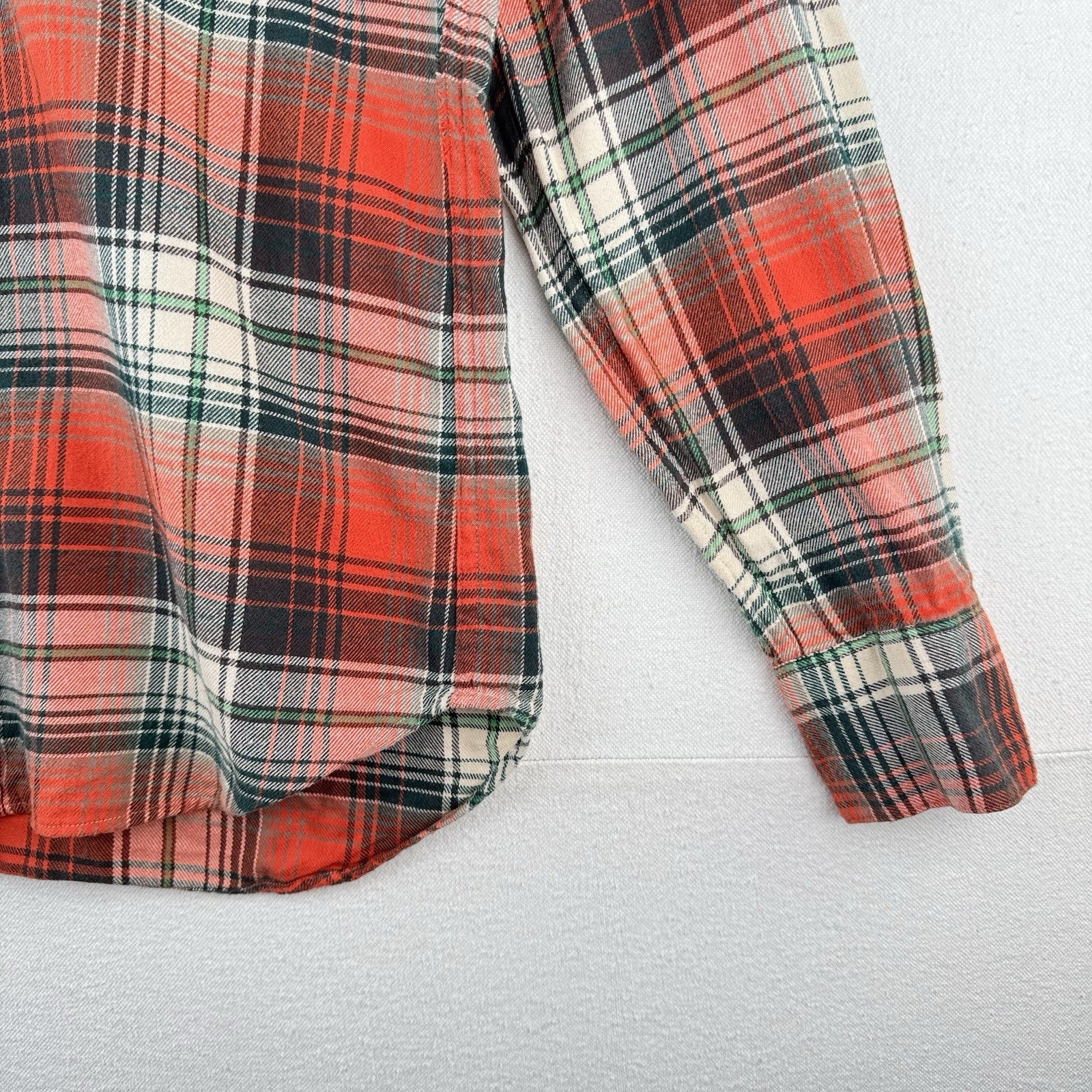 Vtg Polo Ralph Lauren Western Pearl Snap Mens S Brushed Flannel Shirt Plaid
