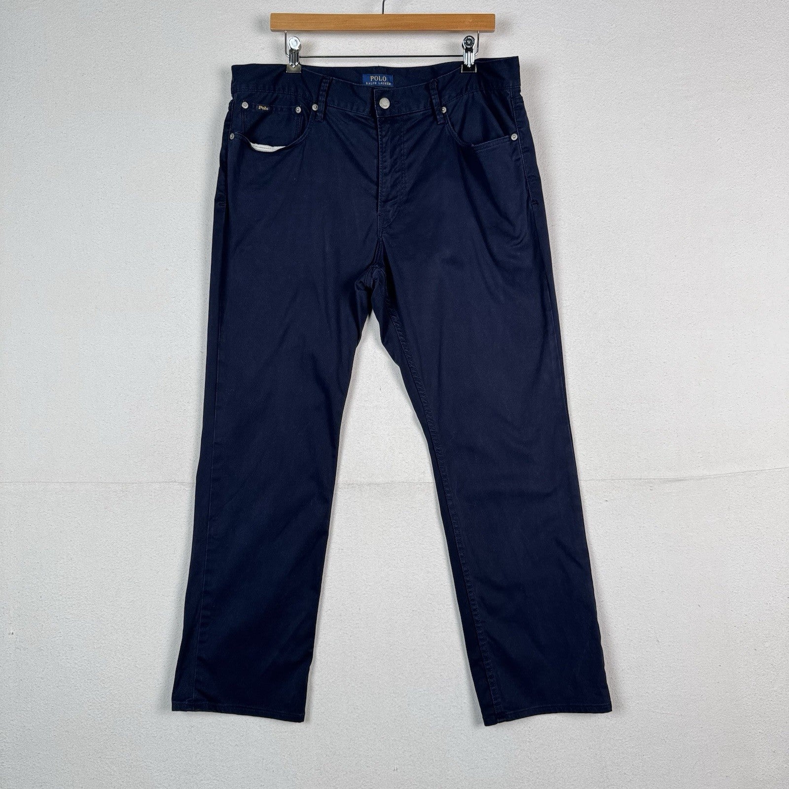 Polo Ralph Lauren 5 Pocket Chino Pant Men 36x30 Navy Blue (36X 29)
